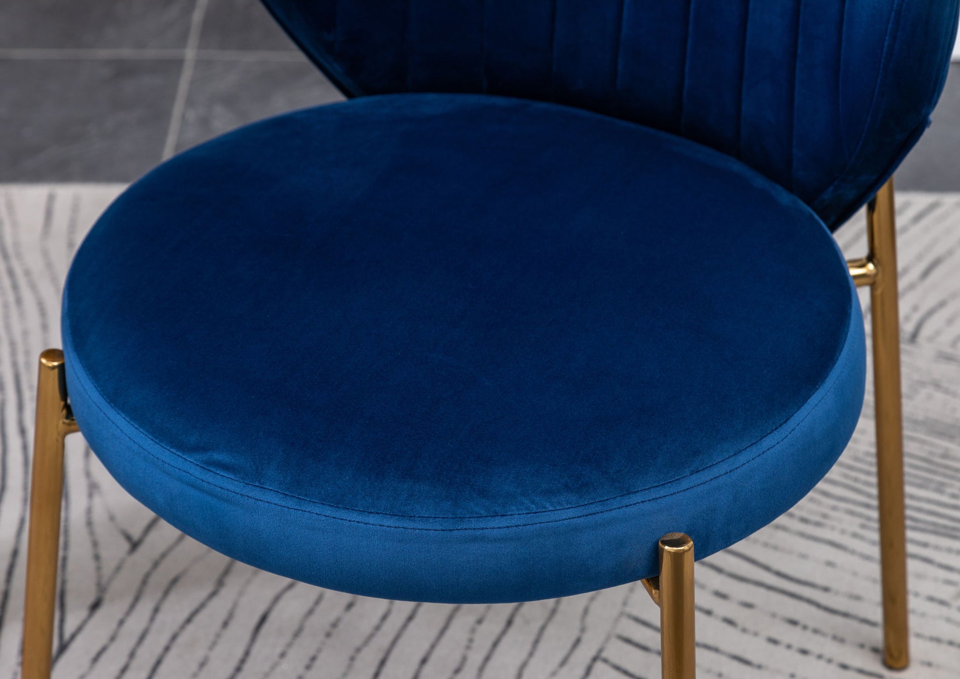 Amoa - Contemporary Velvet Upholstery Dining Chair - Blue - Best Buy Furniture