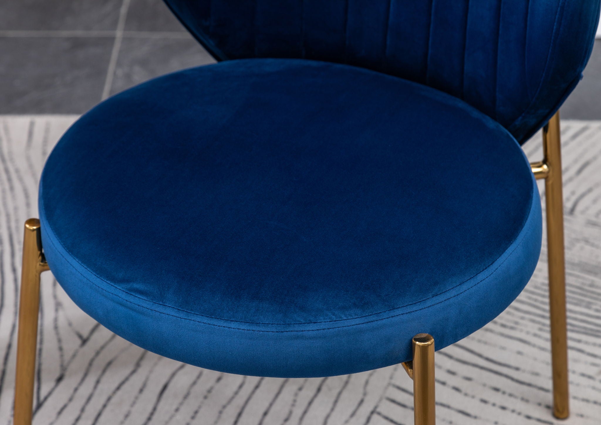 Amoa - Contemporary Velvet Upholstery Dining Chair - Blue - Best Buy Furniture
