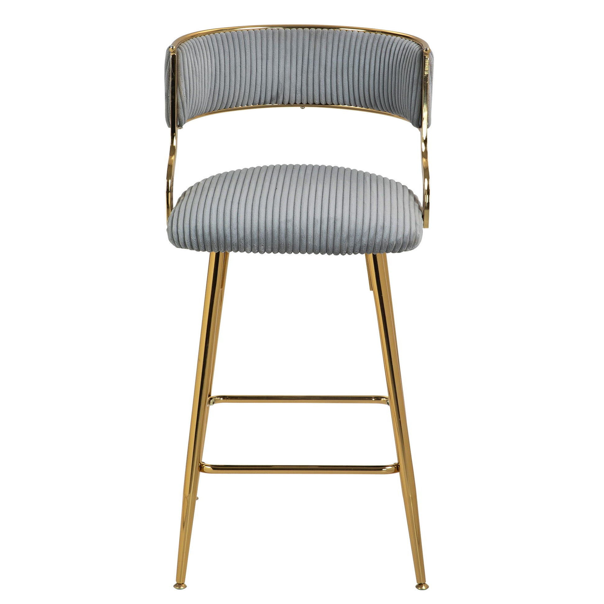 Counter Height Bar Stools With Powder Coating Base And Footrest (Set of 2) - Beige - Best Buy Furniture