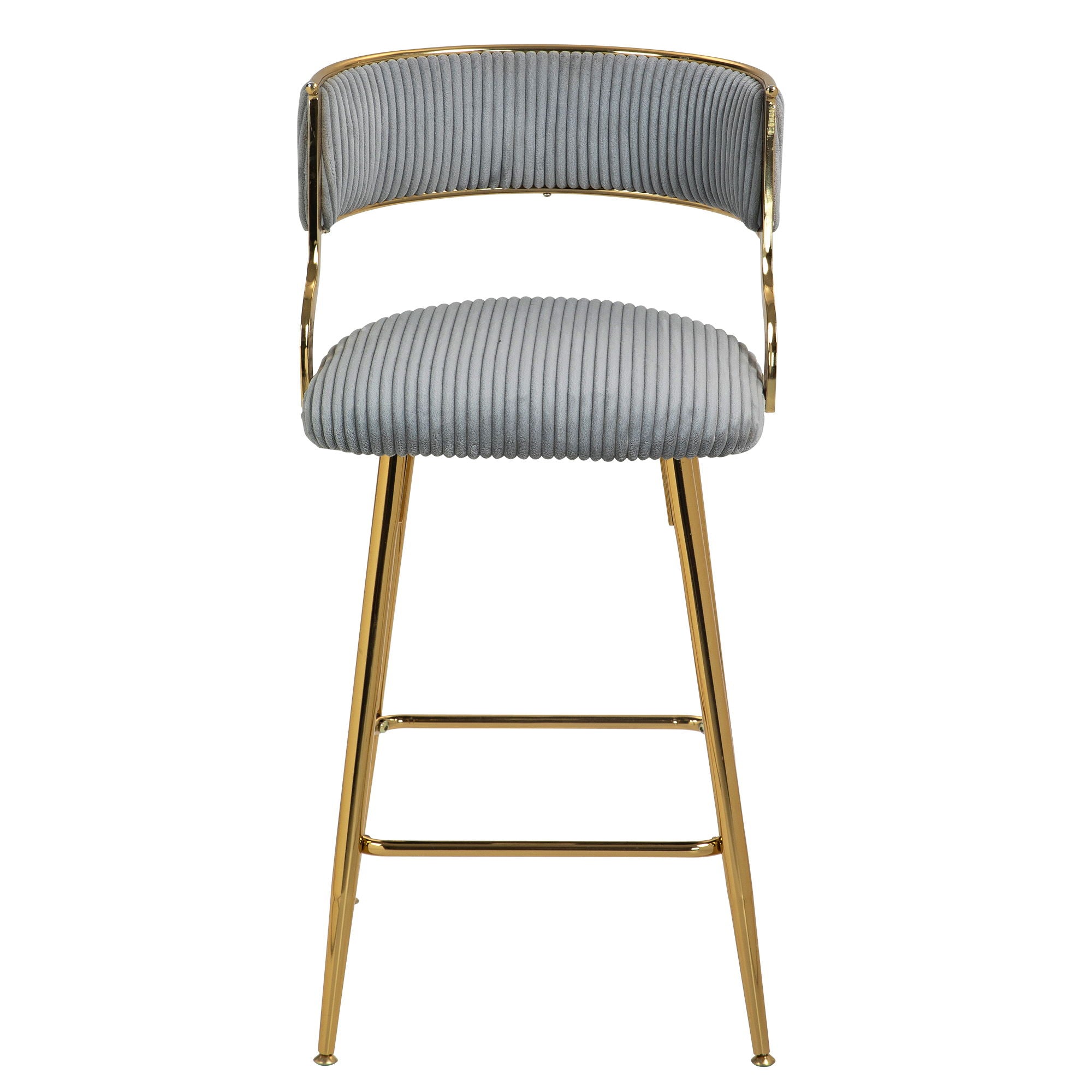 Counter Height Bar Stools With Powder Coating Base And Footrest (Set of 2) - Beige - Best Buy Furniture