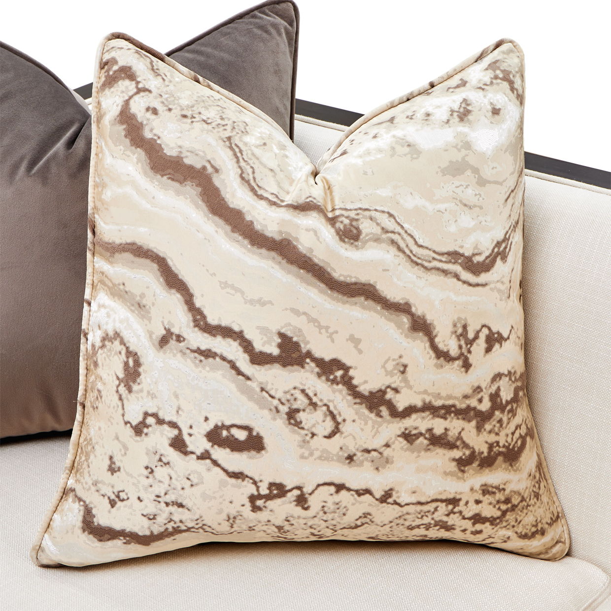 Belmont Place - Loveseat - Cream / Espresso - Best Buy Furniture