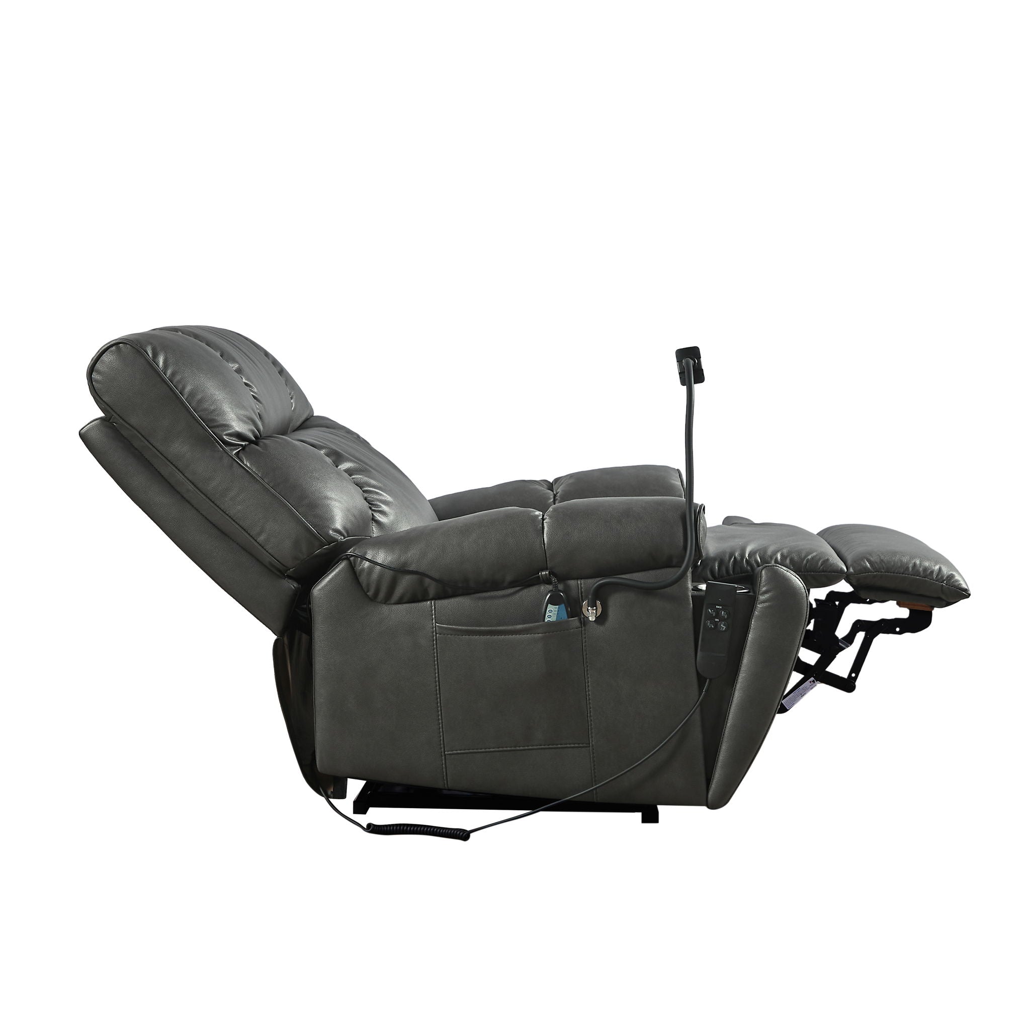 Recliner Chair With Phone Holder, Electric Power Lift Recliner Chair With 2 Motors Massage And Heat For Elderly, 3 Positions, 2 Side Pockets, Cup Holders - Best Buy Furniture