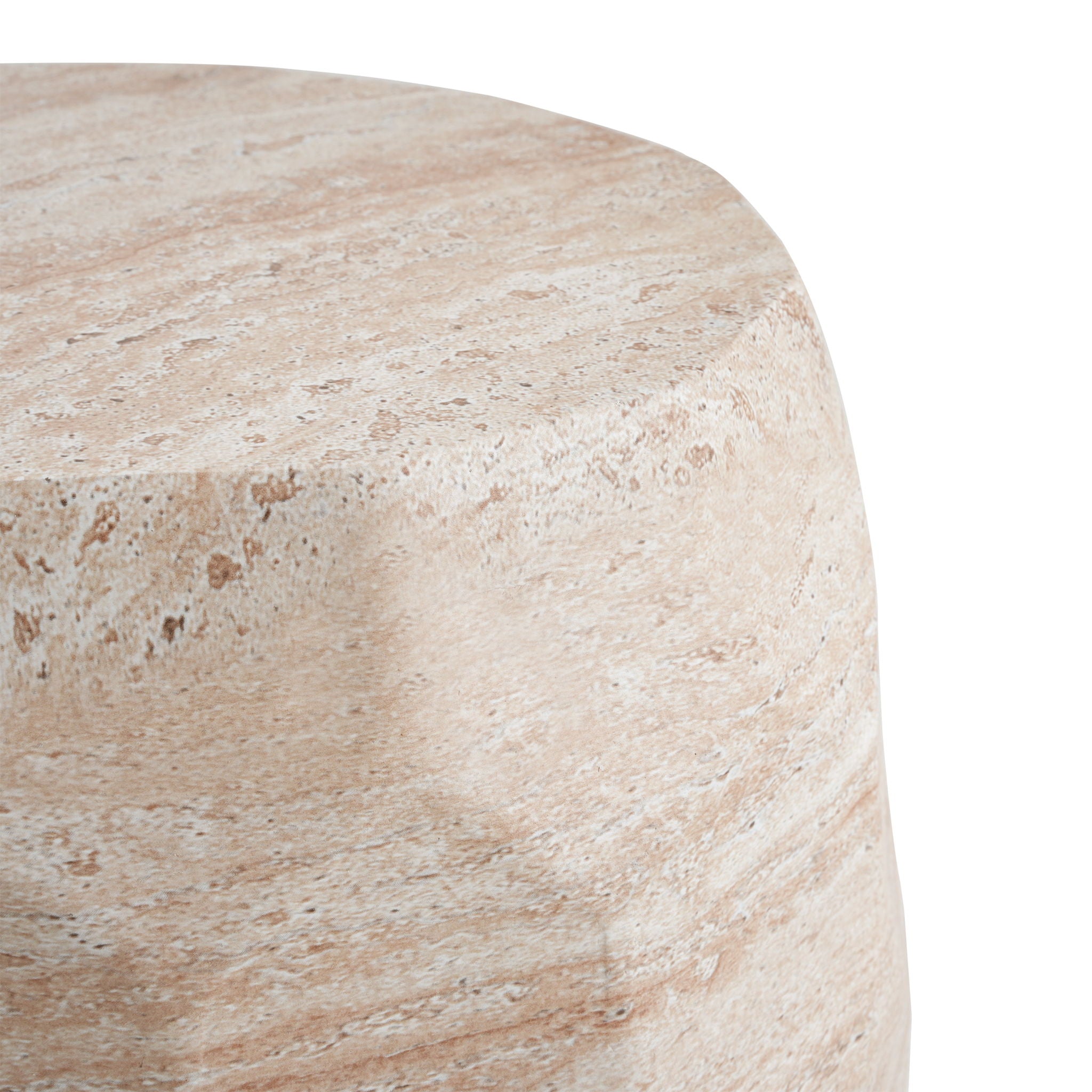 Travertine Lightweight Concrete Side Table For Indoor / Outdoor Use - Beige - Best Buy Furniture