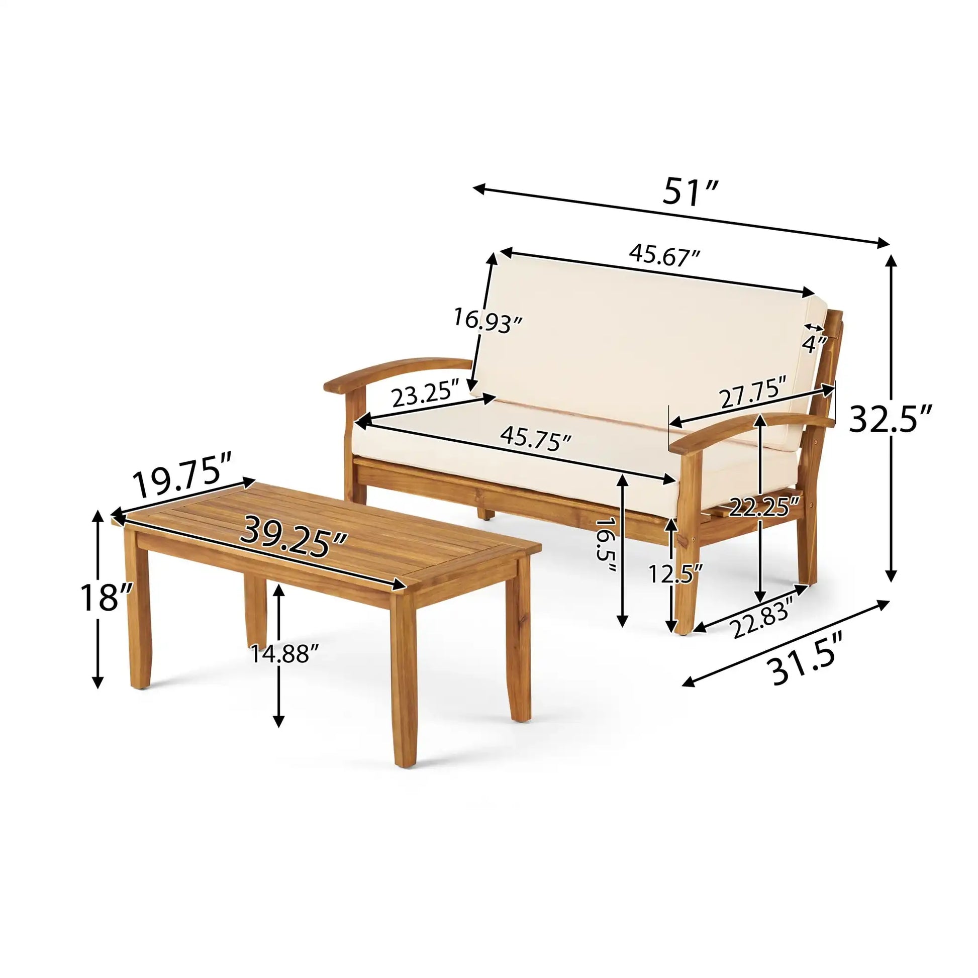 Outdoor Chat Set With Coffee Table And Loveseat - Best Buy Furniture