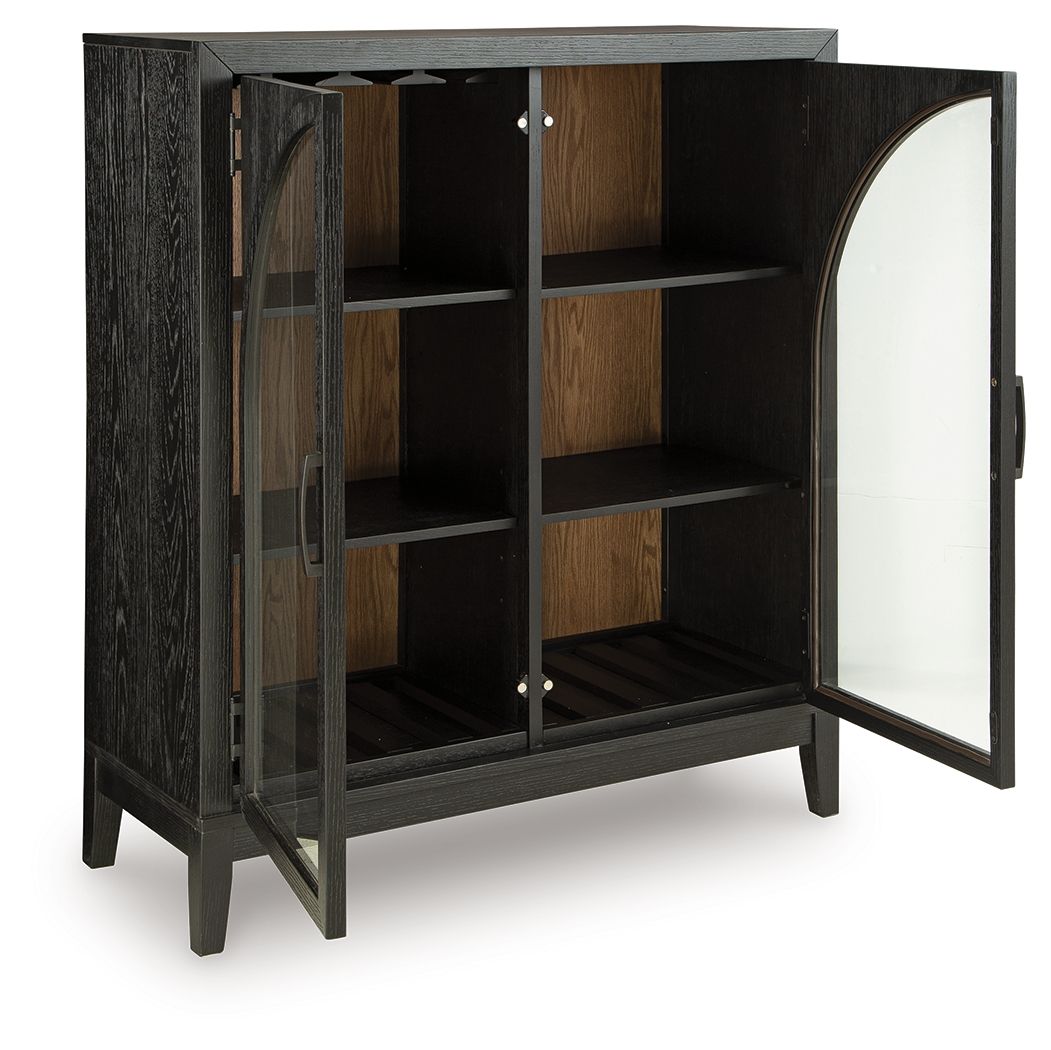 Armenleigh - Bar Cabinet - Black / Brown - Best Buy Furniture