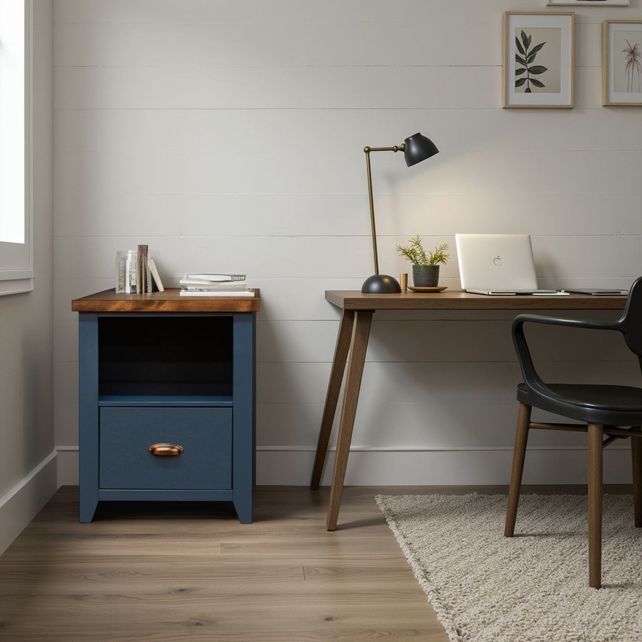 Nantucket - Drawer File - Blue Denim, Whiskey - Best Buy Furniture