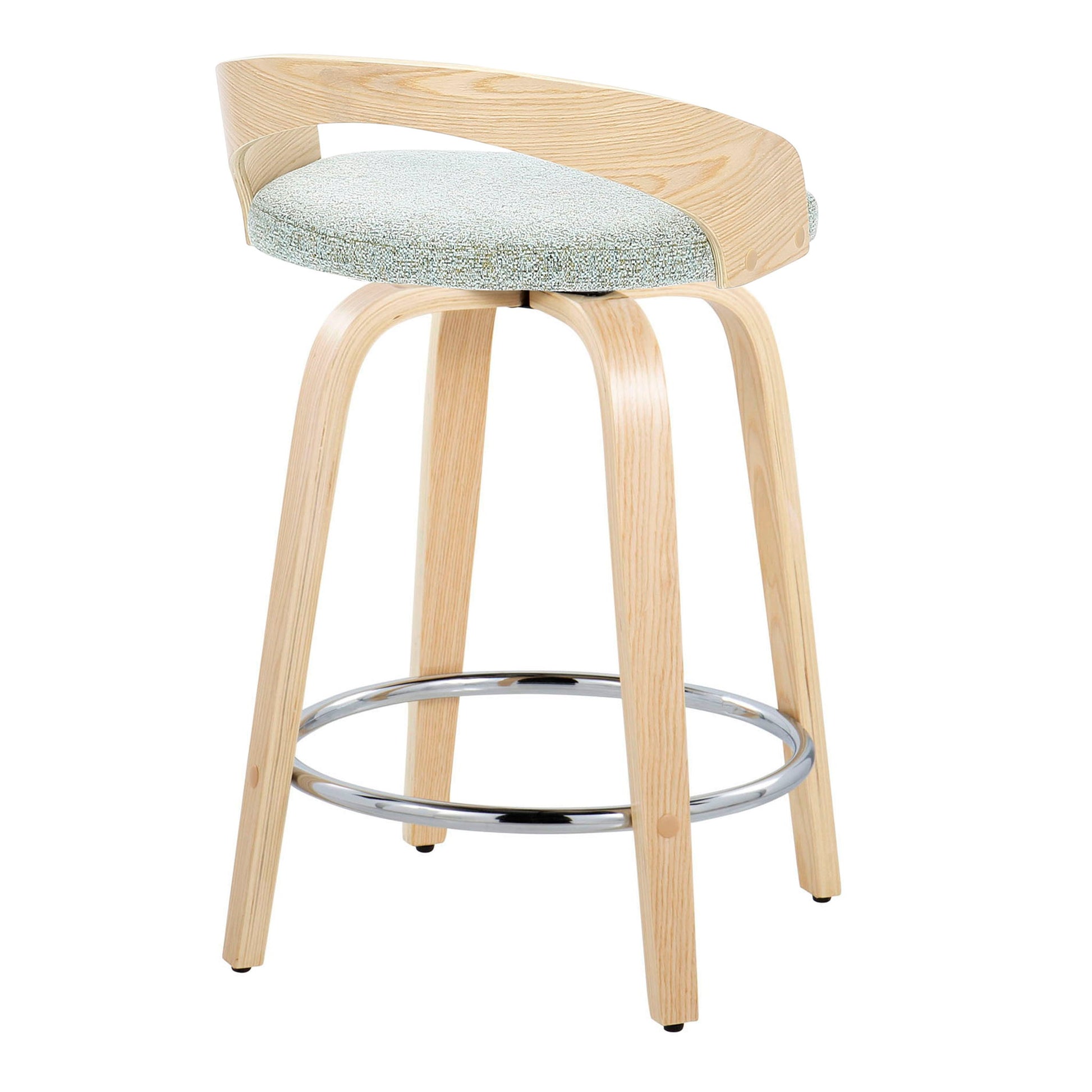 Grotto - Contemporary Fixed Height Counter Stool & Swivel, Round Footrest (Set of 2) - Best Buy Furniture