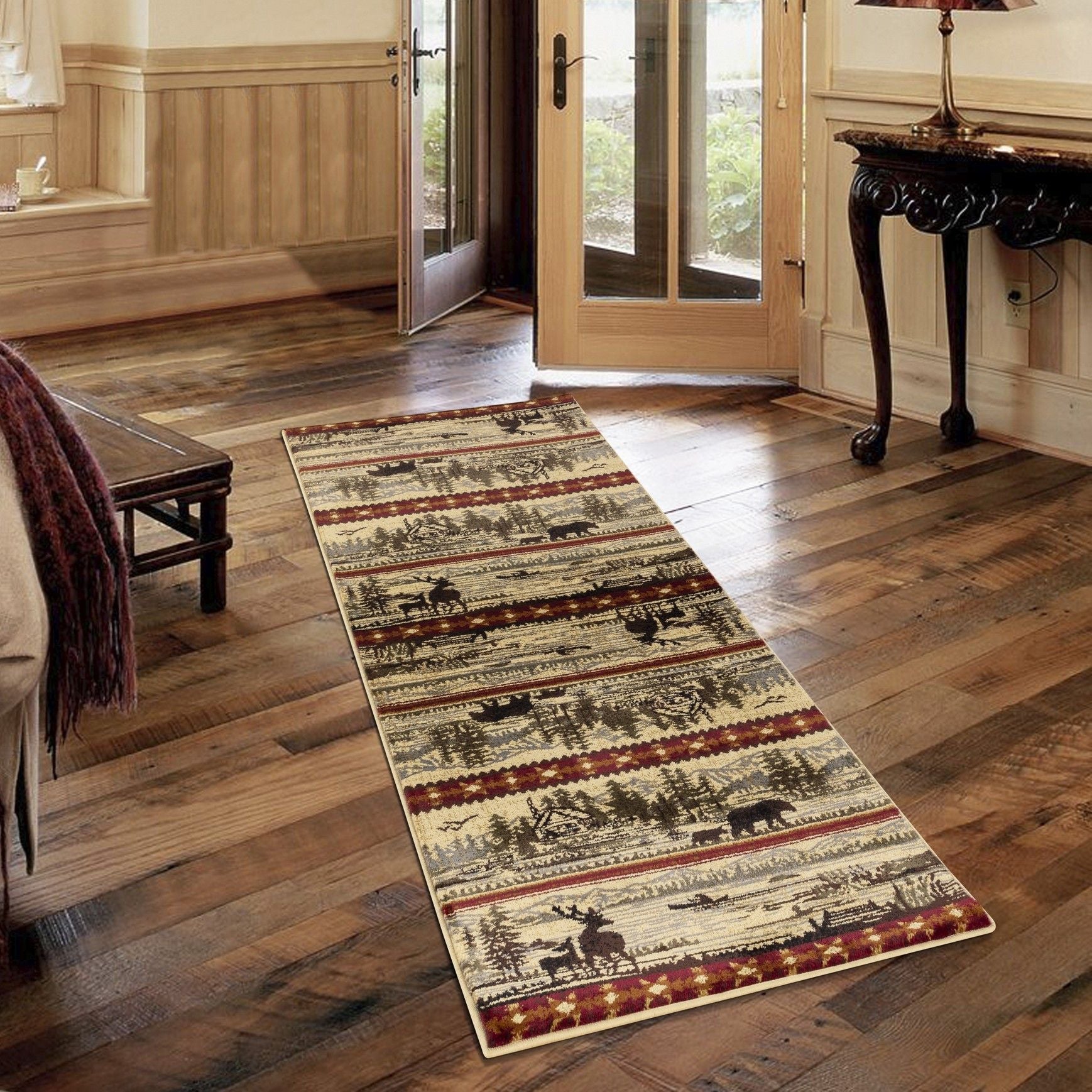 Nature's Nest - 5'3" X 7'3" Lodge Area Rug - Multi / Cream - Best Buy Furniture