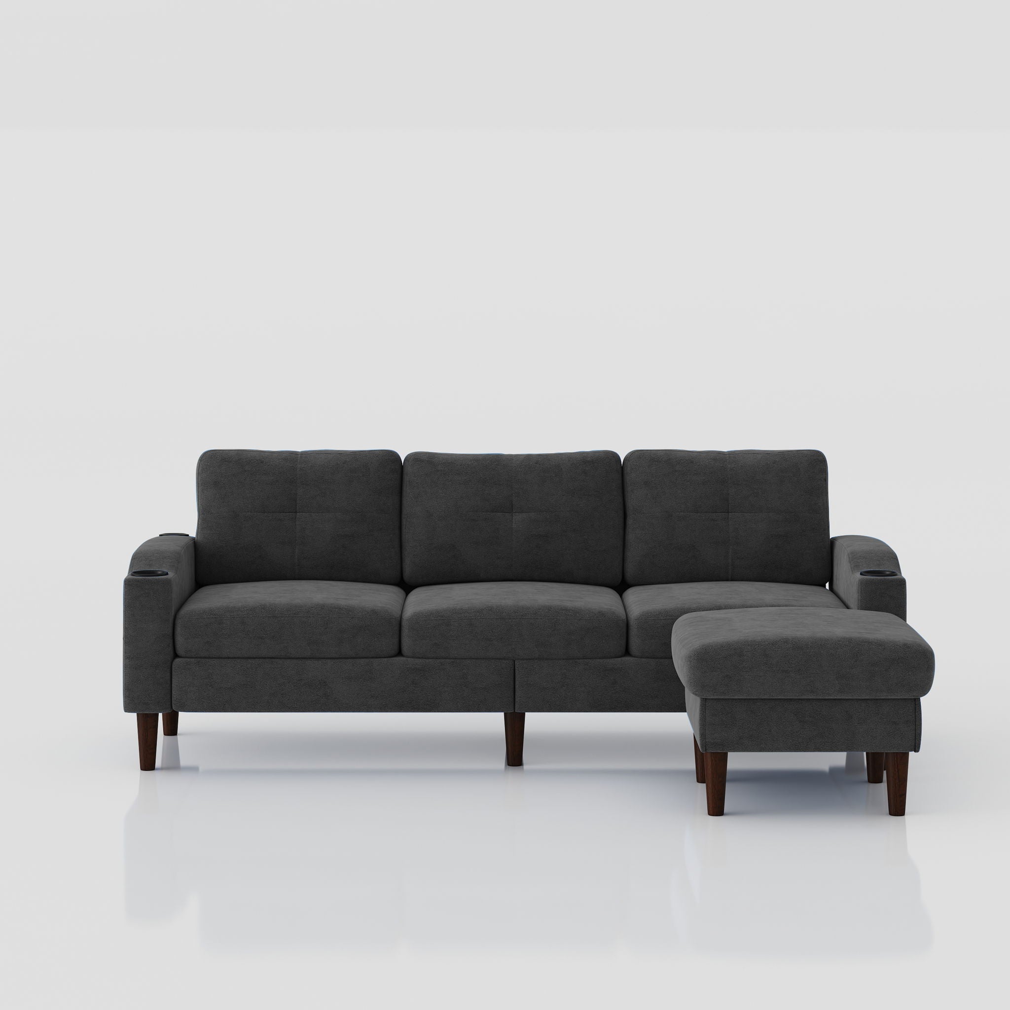 3 Seater Convertible Combination L Shaped Sofa With Footstools With Storage - Best Buy Furniture