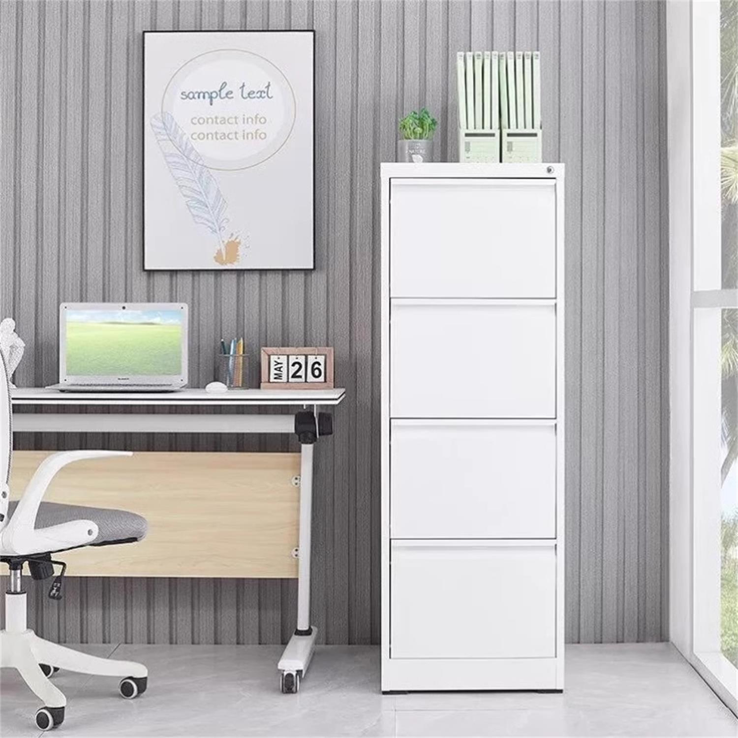 Durable Metal 3 Drawer File Cabinet With Lock For Office Storage - Best Buy Furniture