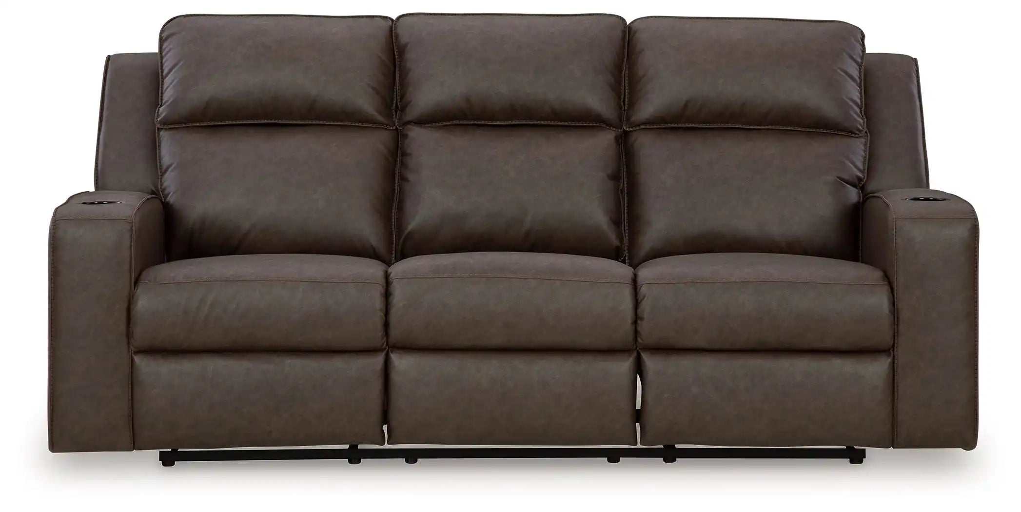 Lavenhorne - Rec Sofa W/Drop Down Table - Granite - Best Buy Furniture