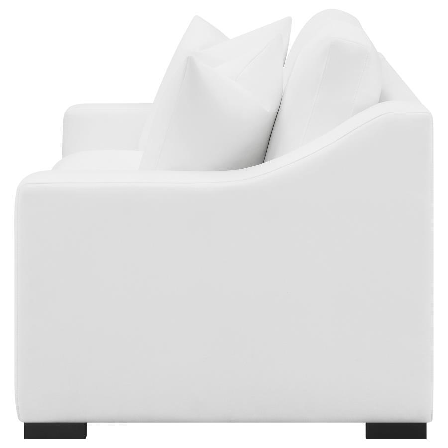Ashlyn - Upholstered Sloped Arm Loveseat - White - Best Buy Furniture