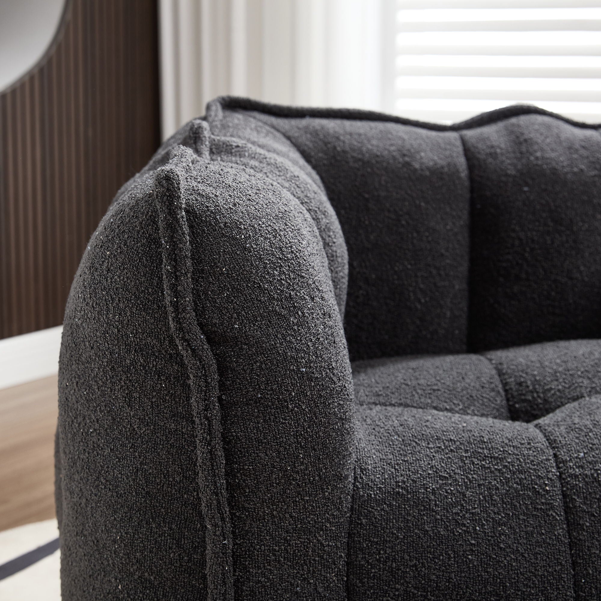 Soft Chenille Bean Bag Chair With High Resilient Foam