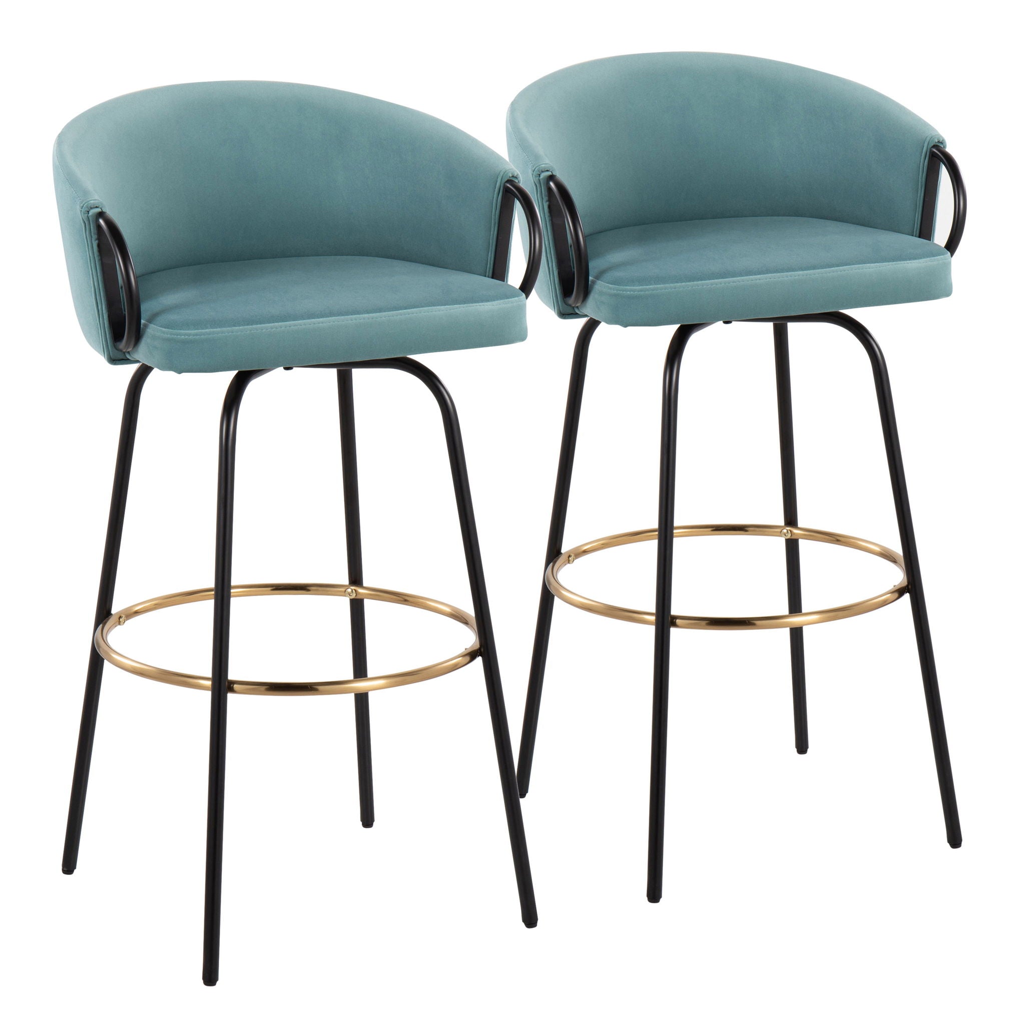 Claire - Contemporary / Glam Barstool With Footrest (Set of 2) - Best Buy Furniture