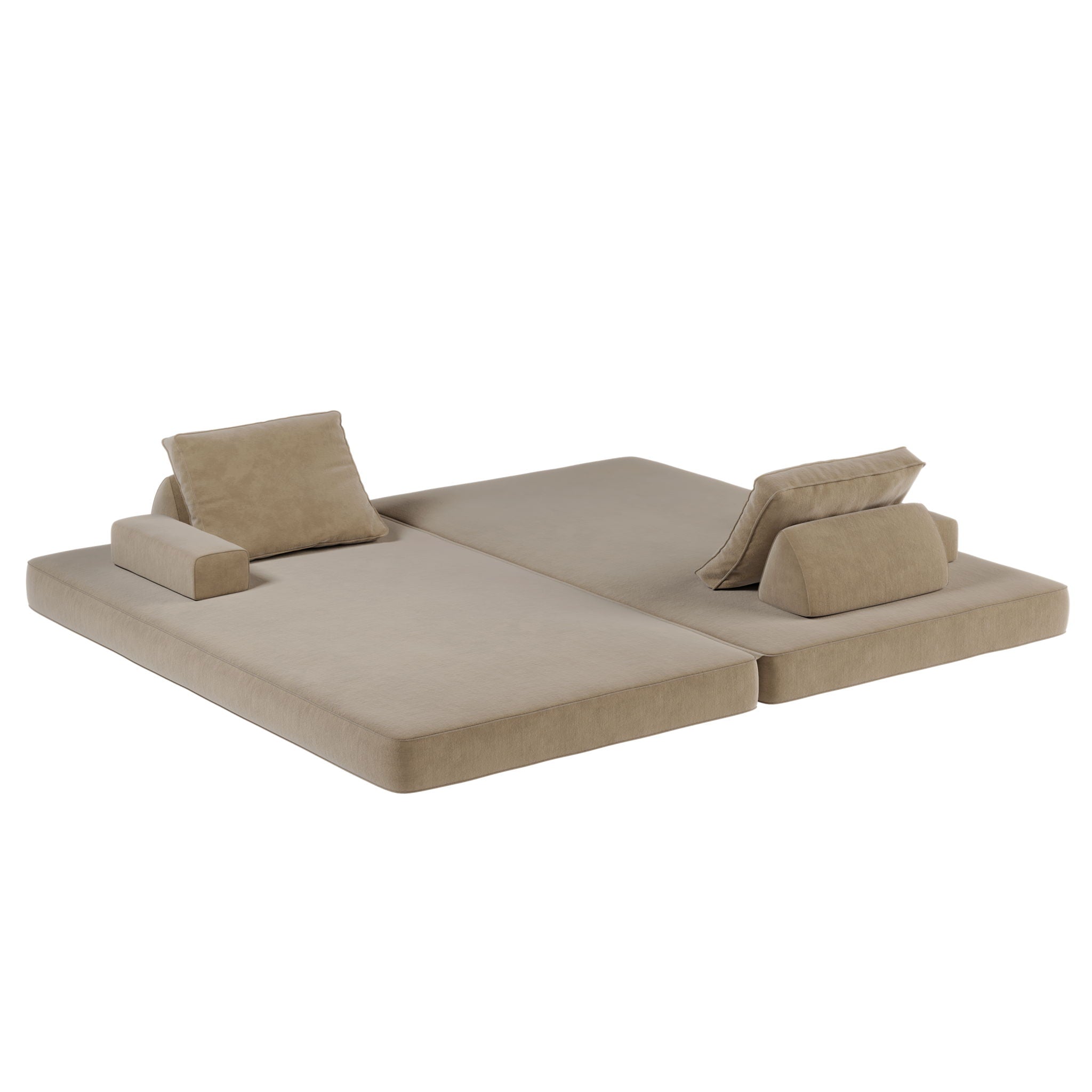 Multifunctional Convertible Sofa Bed With 2 Tumbler Backrests And 2 Pillows, Deep Seat Couch - Best Buy Furniture