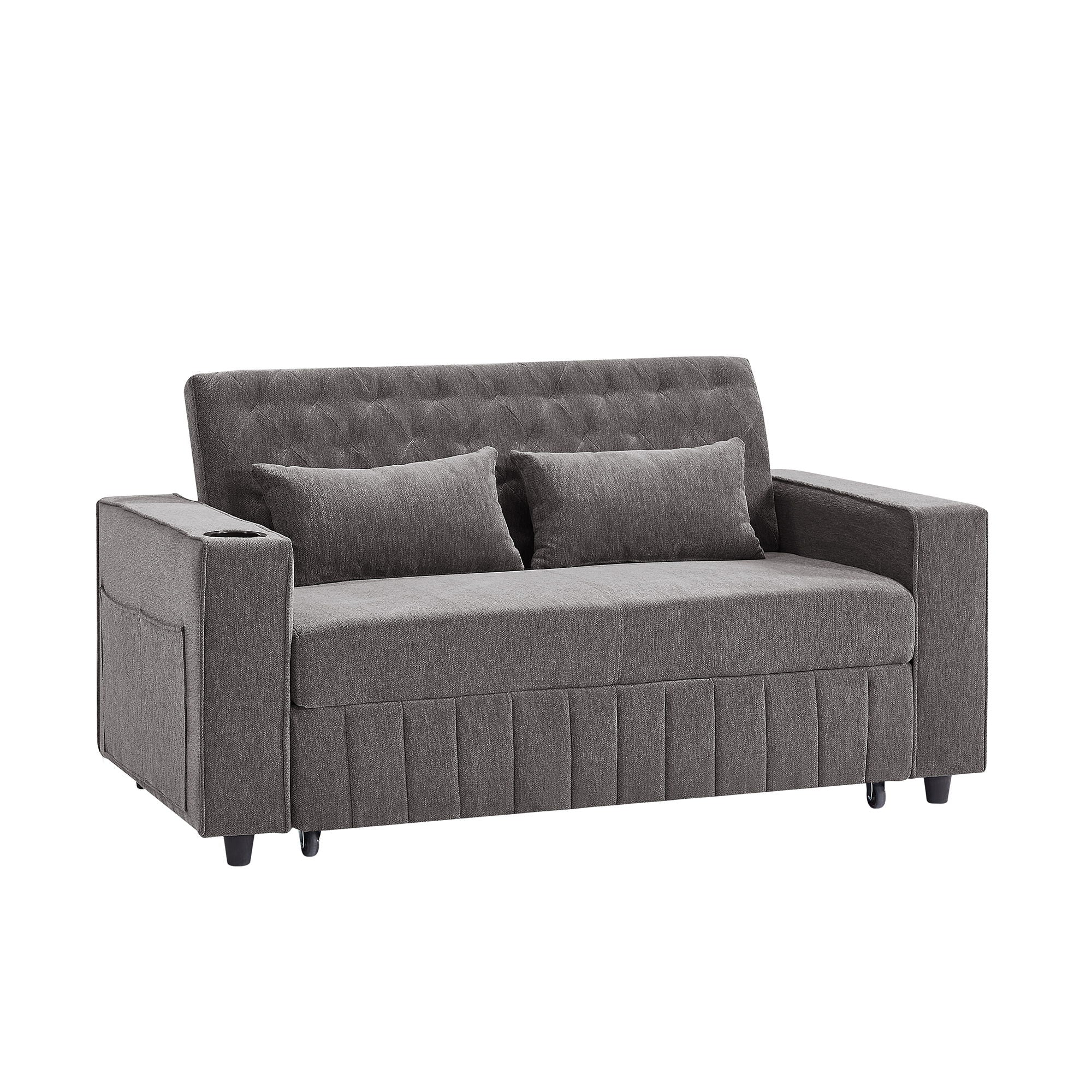Pull-Out Sofa Bed Convertible Couch With Adjustable Backrest For Living Room - Best Buy Furniture