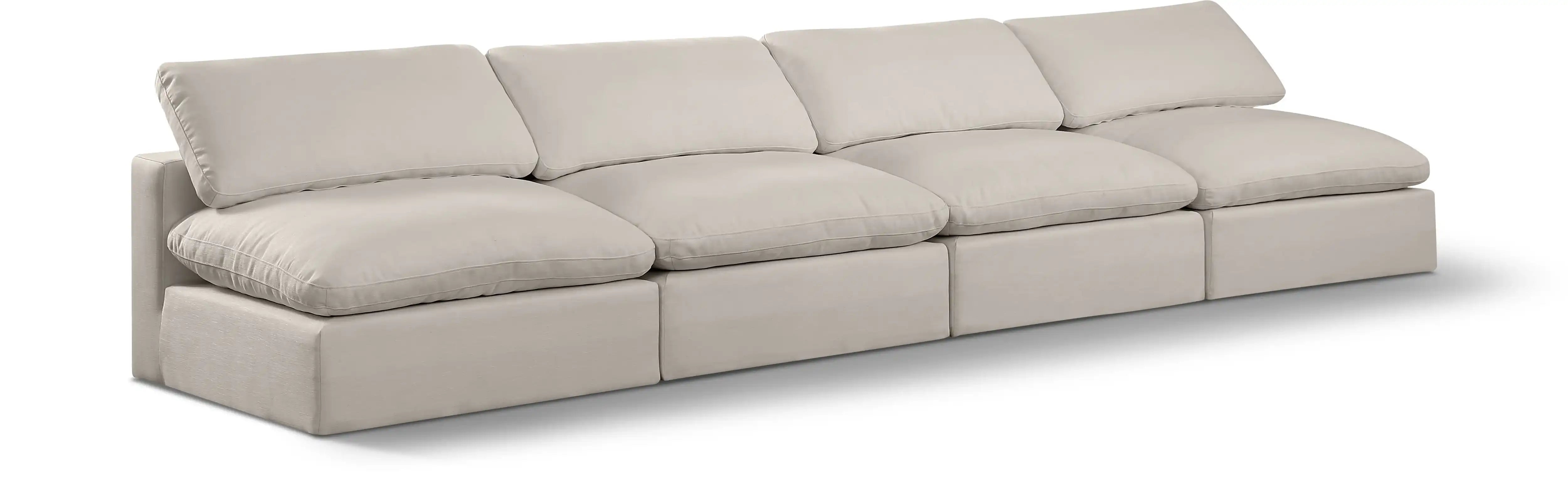 Comfy - Linen Modular Armless Sofa 4 Seats - Best Buy Furniture
