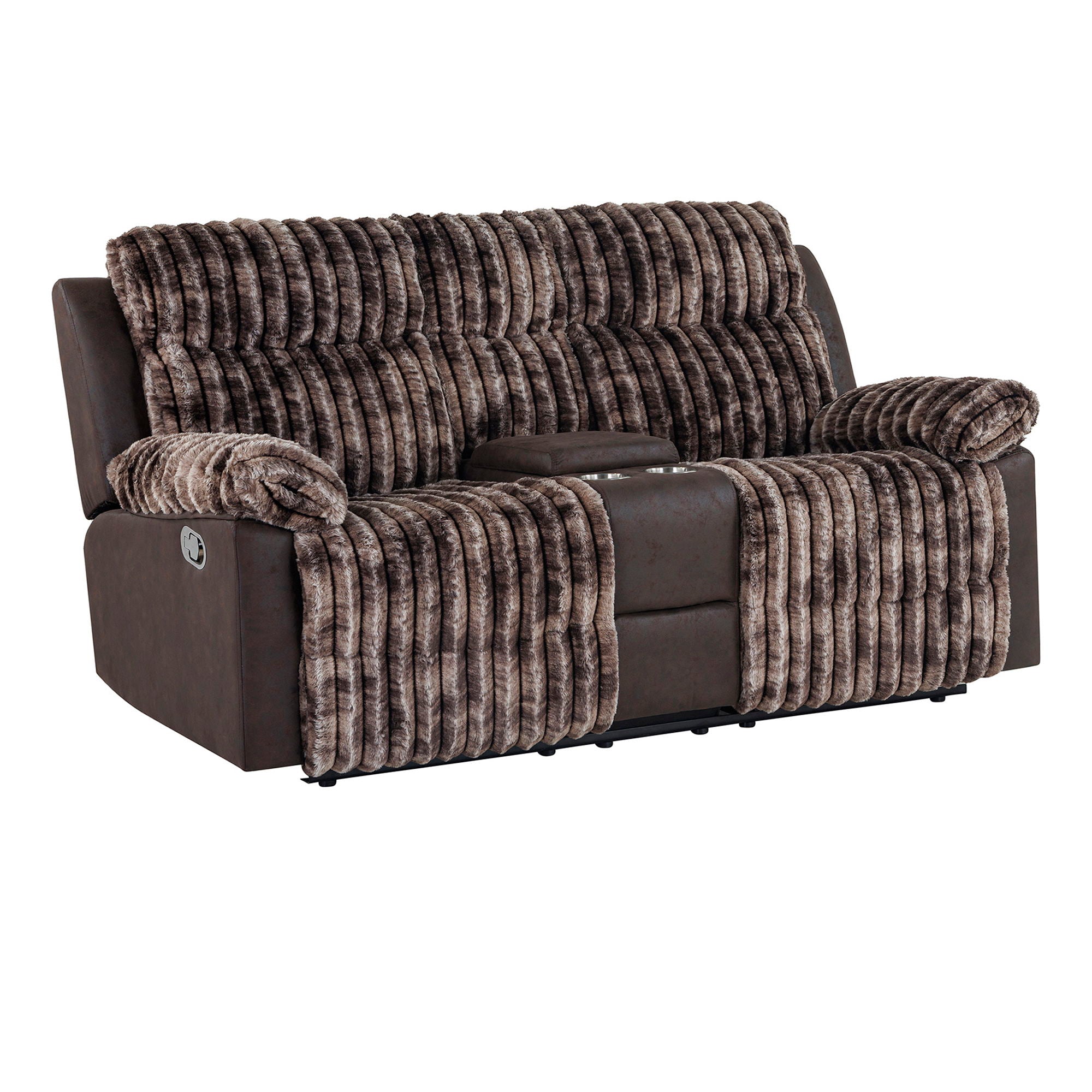 Bruni - Console Reclining Loveseat With Manual Recline - Best Buy Furniture