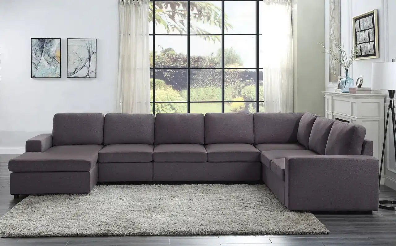 Tifton - Linen 7 Seat Reversible Modular Sectional Sofa Chaise - Best Buy Furniture