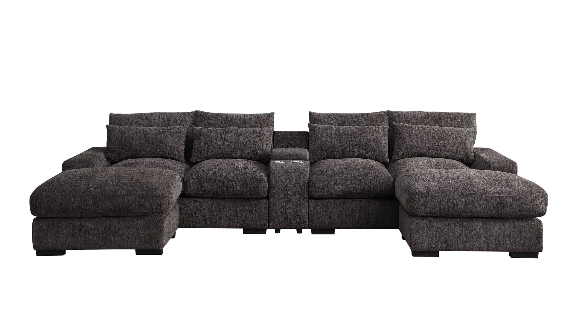 Nyeisha - Piece Upholstered Sofa & Chaise - Coffee - Best Buy Furniture