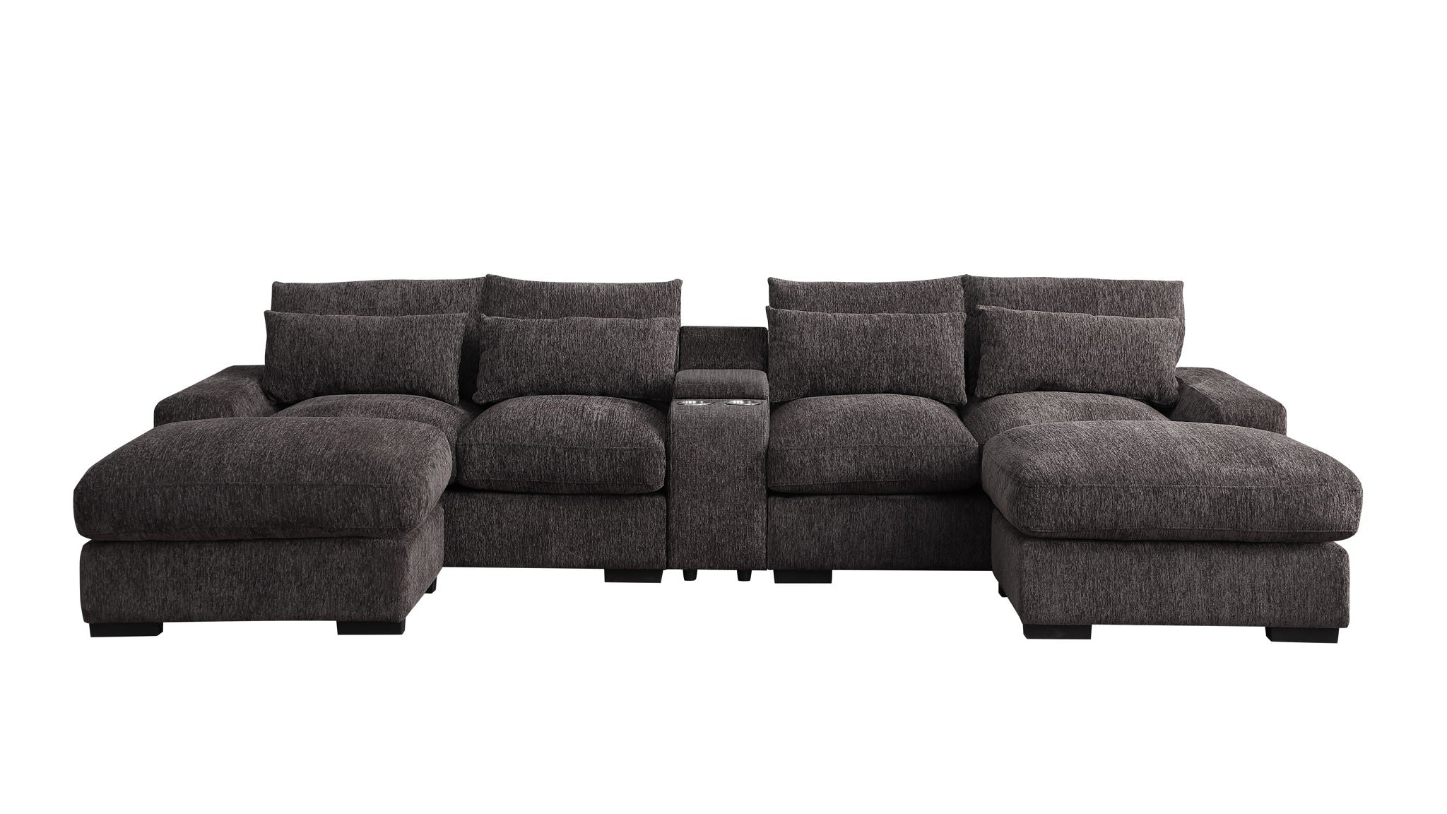 Nyeisha - Piece Upholstered Sofa & Chaise - Coffee - Best Buy Furniture