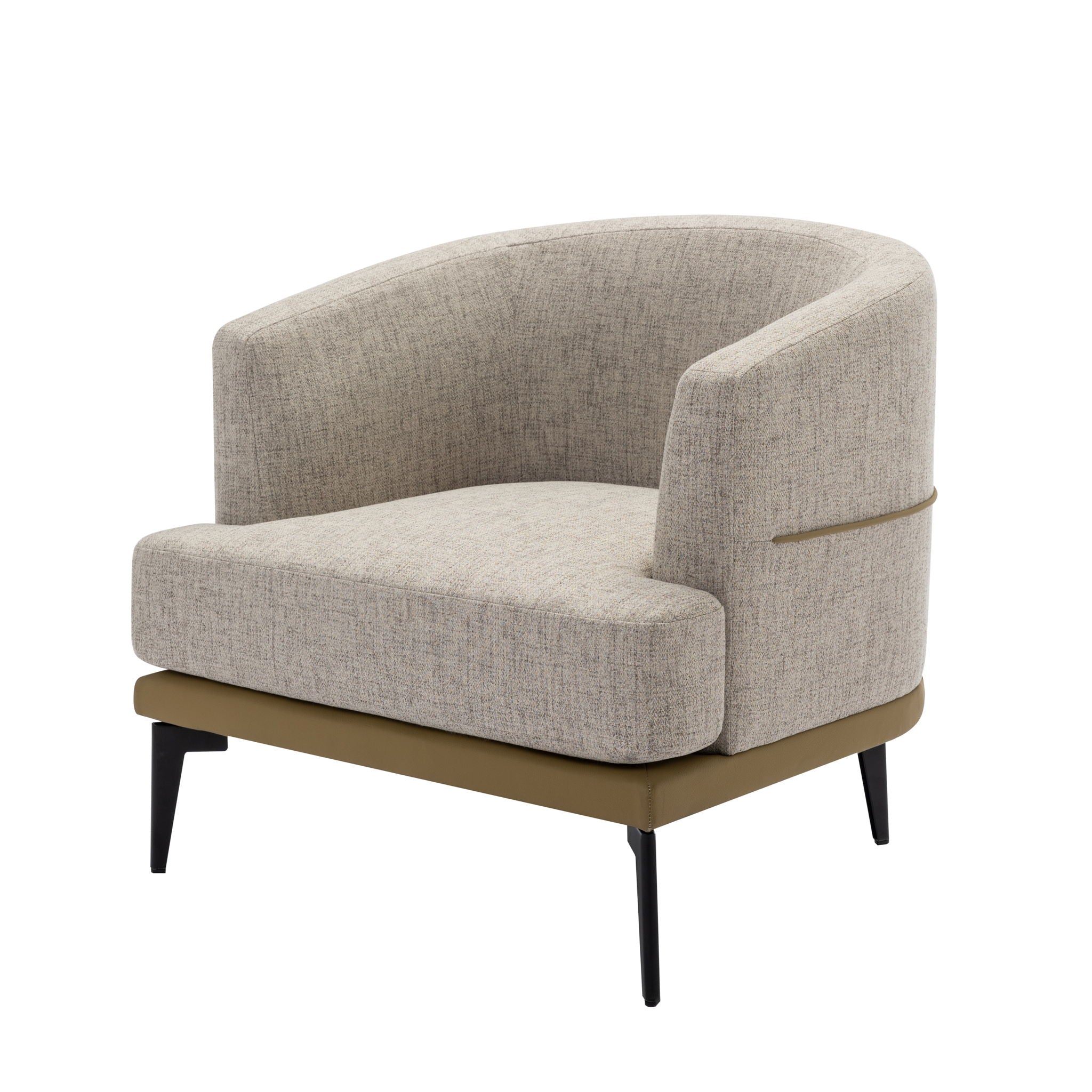 Modern Two-Tone Barrel Chair, Upholstered Round Armchair For Living Room Bedroom Reading Room - Best Buy Furniture