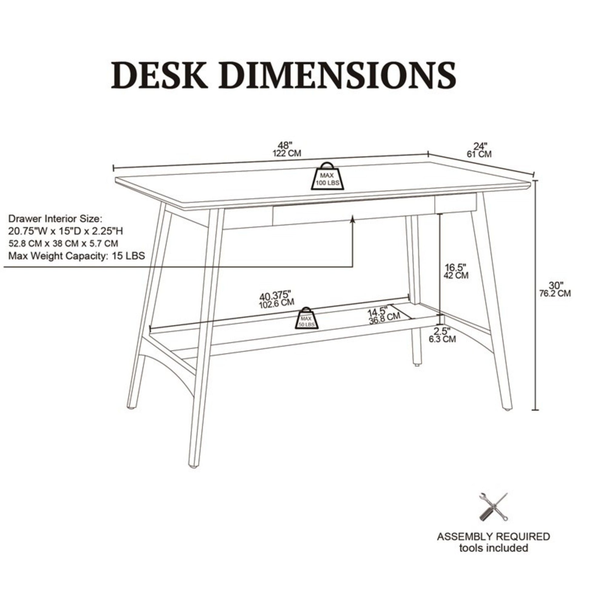 Parker - Desk With Storage Shelf - Off White / Pecan - Best Buy Furniture