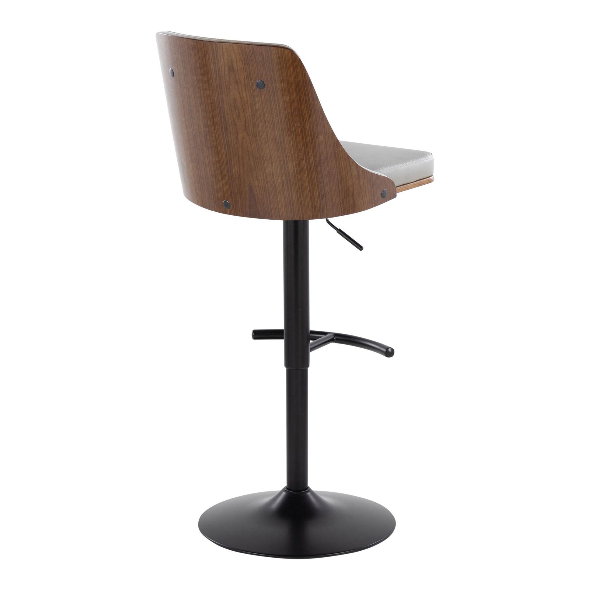 Gianna - Mid Century Modern Adjustable Barstool, Swivel With Rounded T Footrest (Set of 2) - Best Buy Furniture