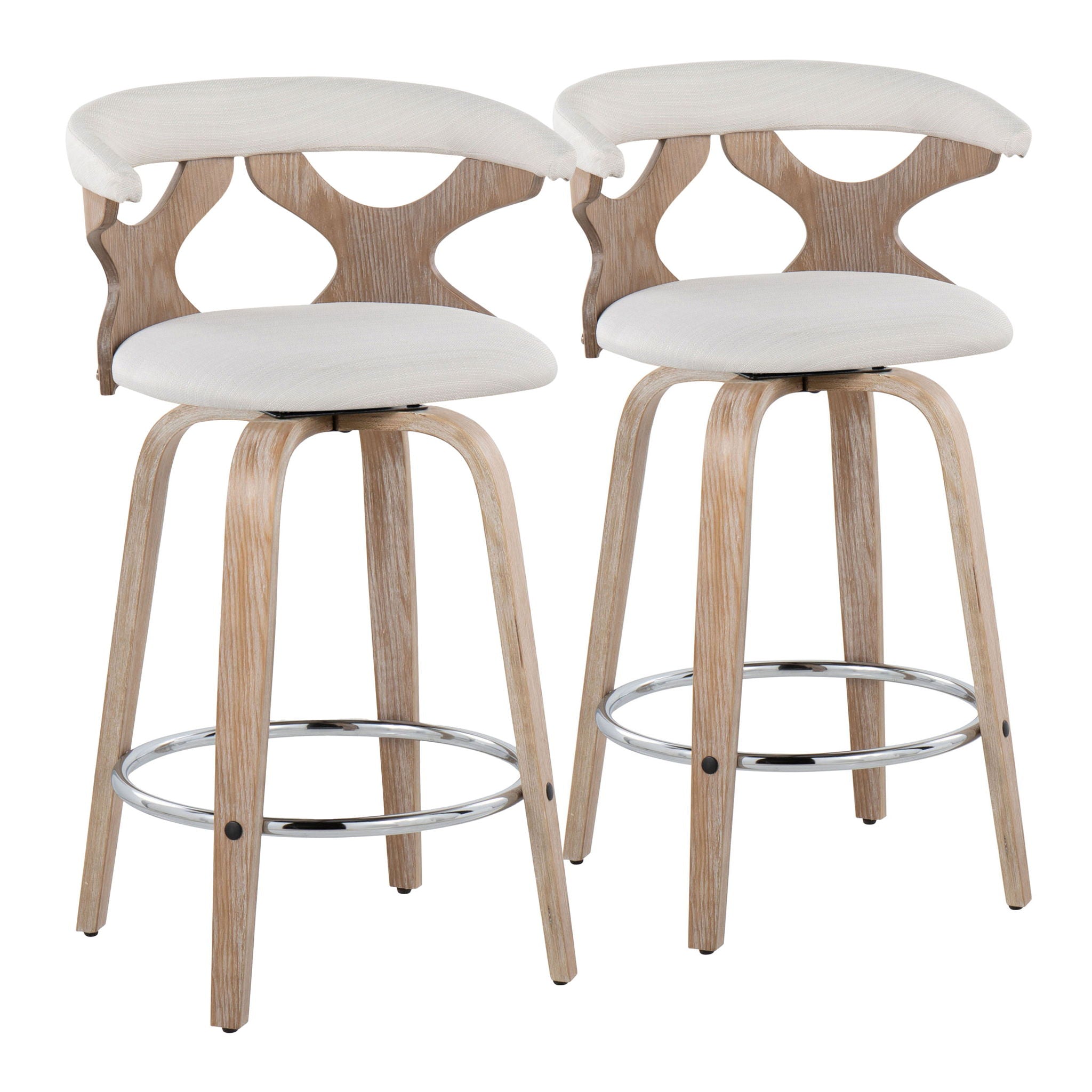 Gardenia - Mid Century Modern Fixed Height Counter Stool With Swivel (Set of 2) - Best Buy Furniture