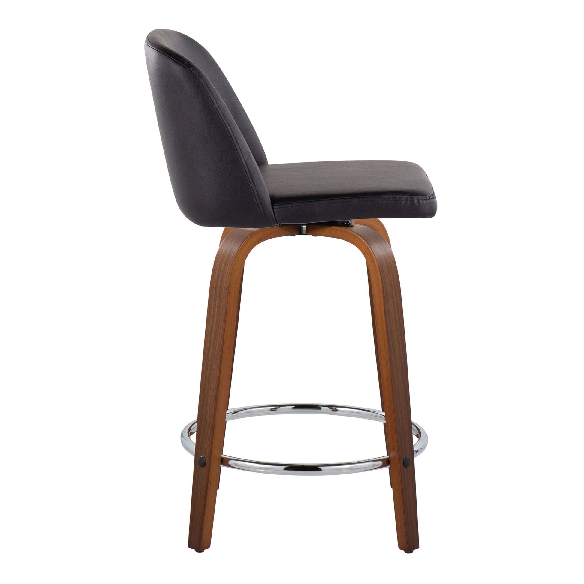 Toriano - Mid Century Modern Fixed Height Counter Stool With Swivel With Round Footrest (Set of 2) - Best Buy Furniture