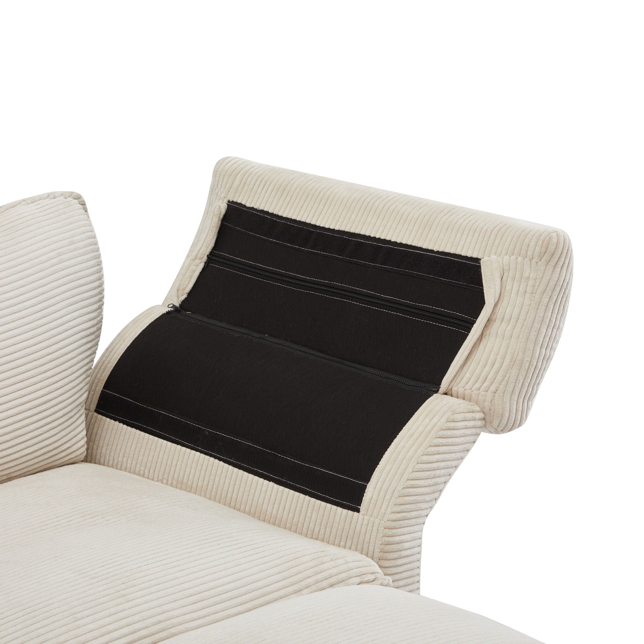 Modern Corduroy Deep Seat Sectional Sofa With Ottoman - Best Buy Furniture