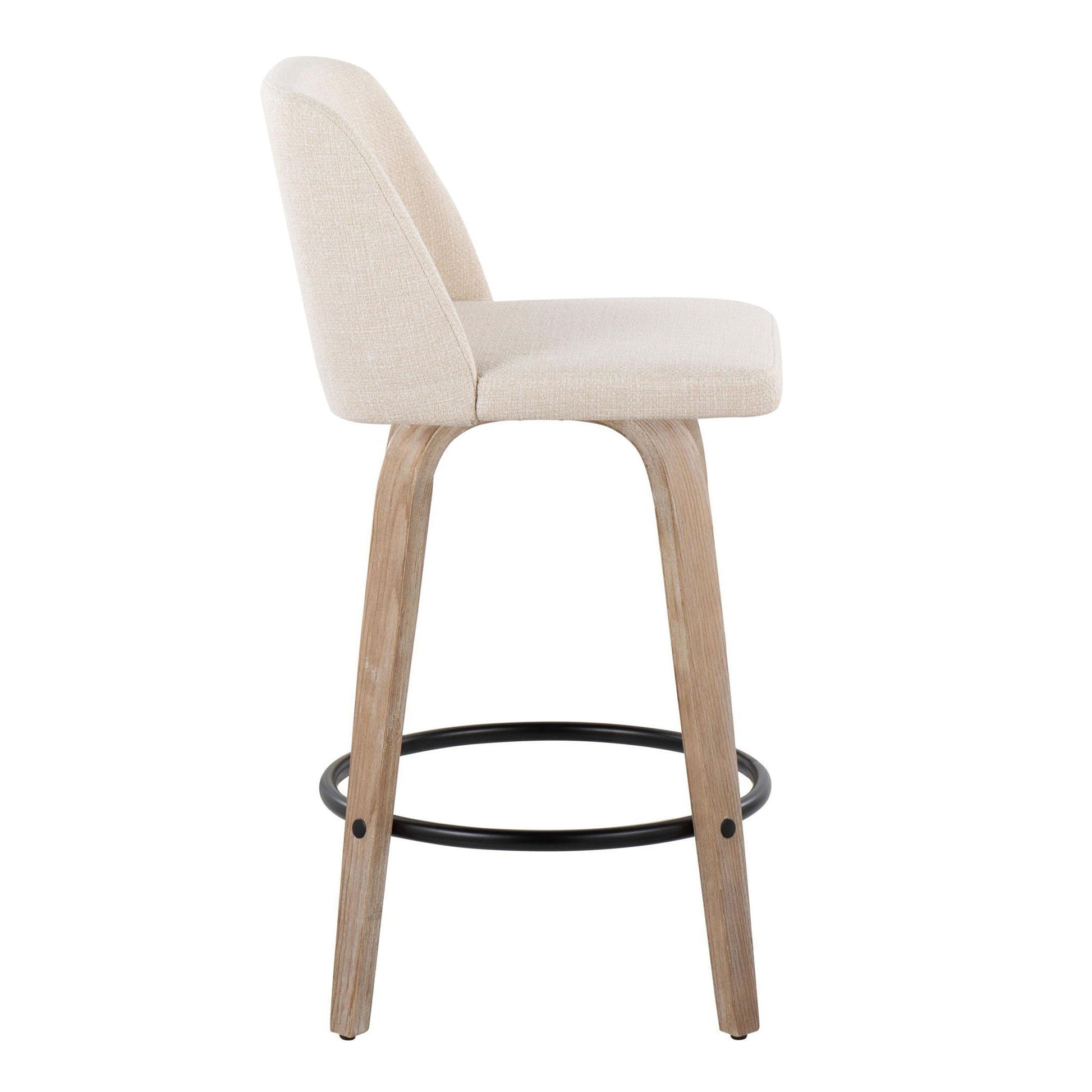 Toriano - Contemporary Fixed-Height Counter Stool & Swivel With Round Footrest (Set of 2) - Best Buy Furniture