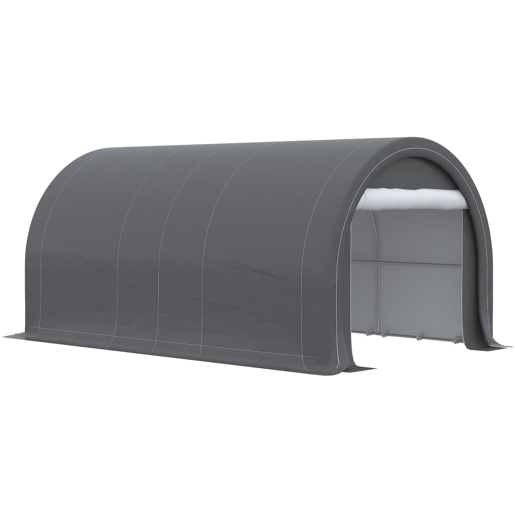 Outsunny - 10' x 16' Carport, Heavy Duty Portable Garage Storage Tent With Large Zippered Door, Anti-Uv Pe Canopy Cover For Car, Truck, Boat, Motorcycle, Bike, Garden Tools, Outdoor Work - Best Buy Furniture