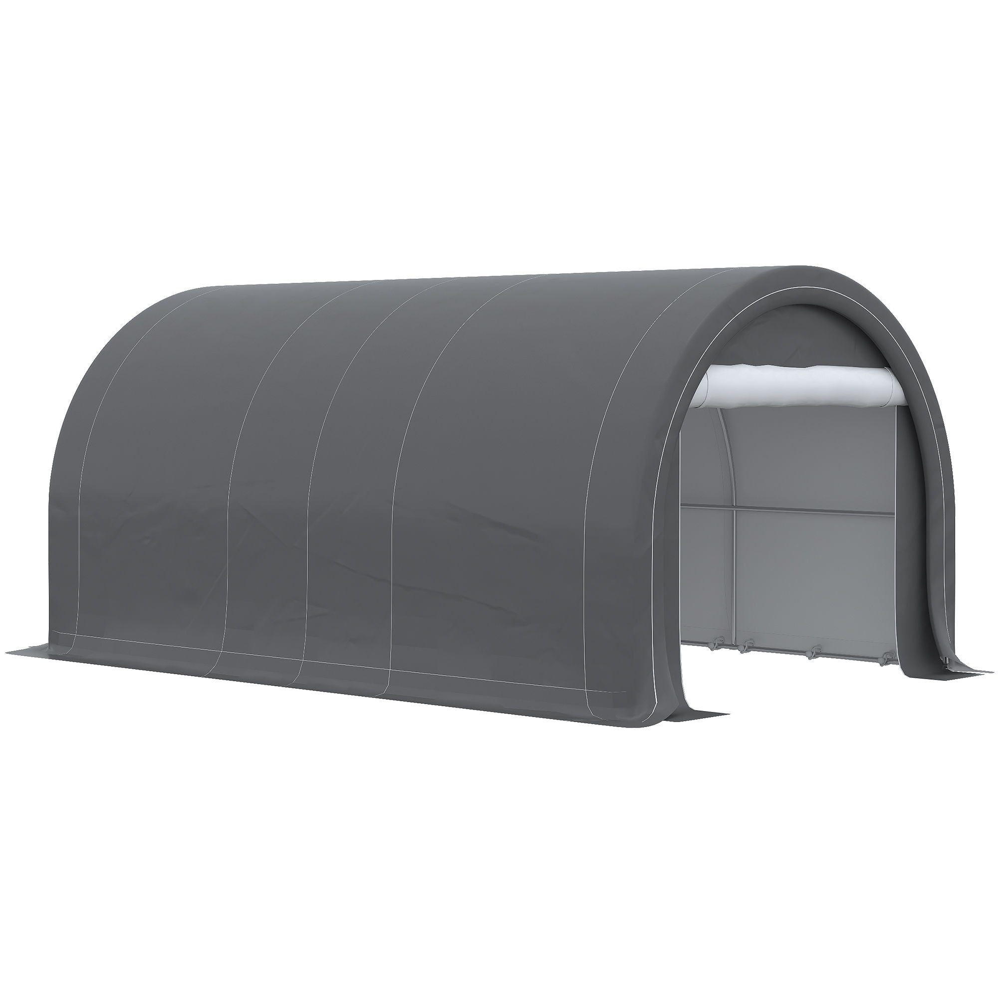Outsunny - 10' x 16' Carport, Heavy Duty Portable Garage Storage Tent With Large Zippered Door, Anti-Uv Pe Canopy Cover For Car, Truck, Boat, Motorcycle, Bike, Garden Tools, Outdoor Work - Best Buy Furniture