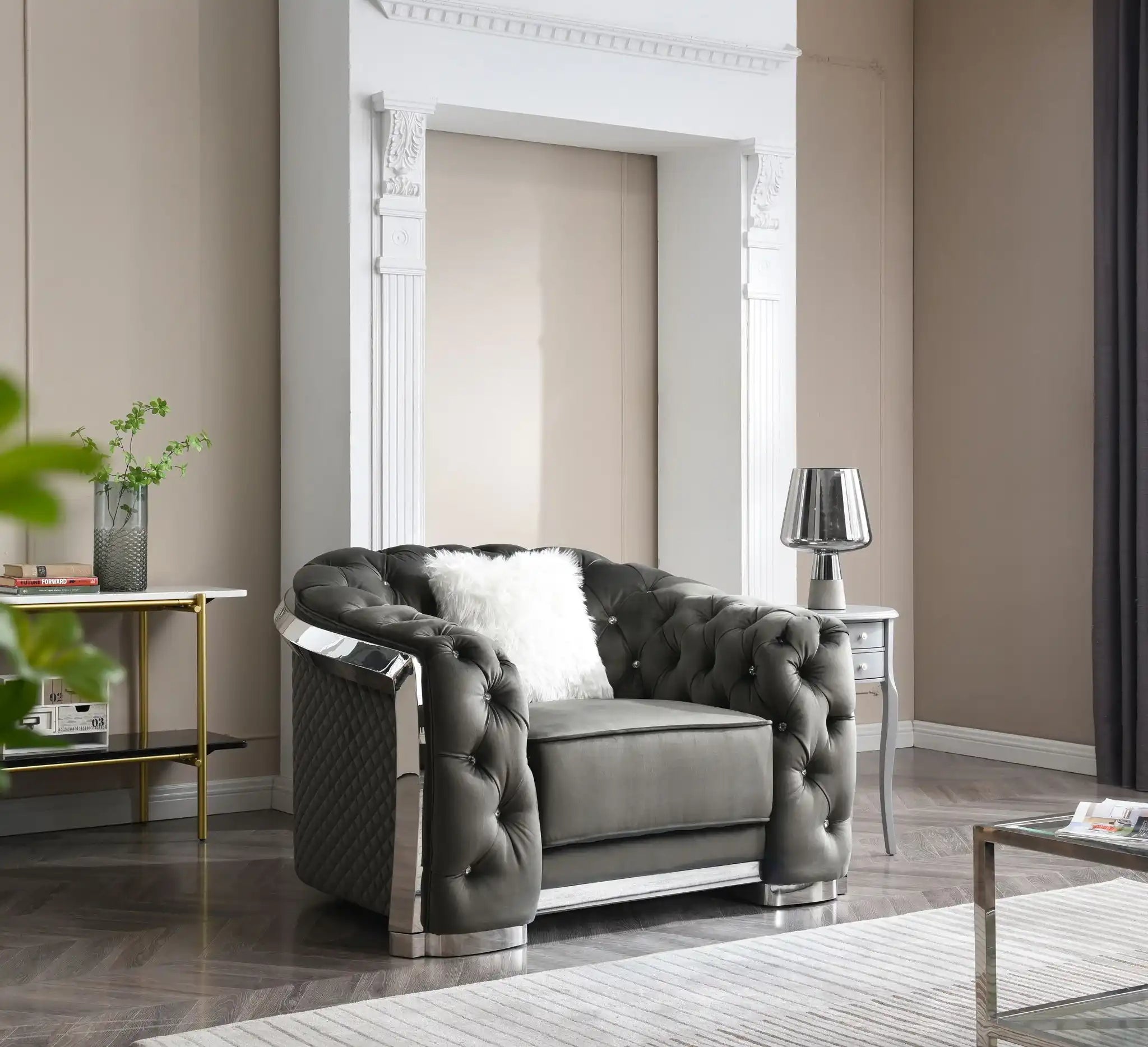 Sophisticated Accent Chair - Gray - Best Buy Furniture