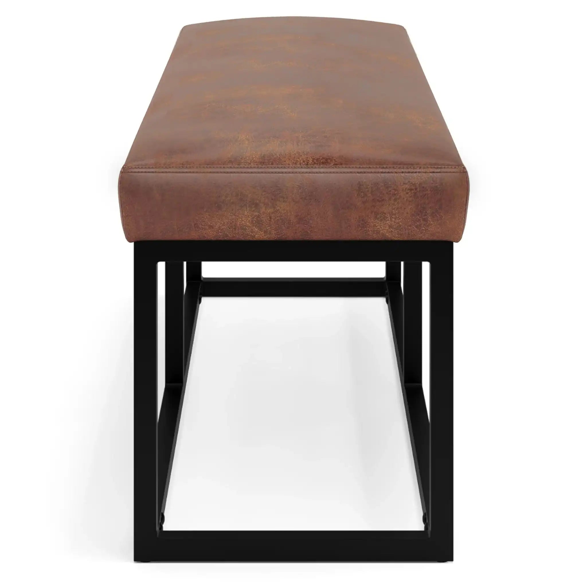 Reynolds - Ottoman Bench - Distressed Saddle Brown - Best Buy Furniture