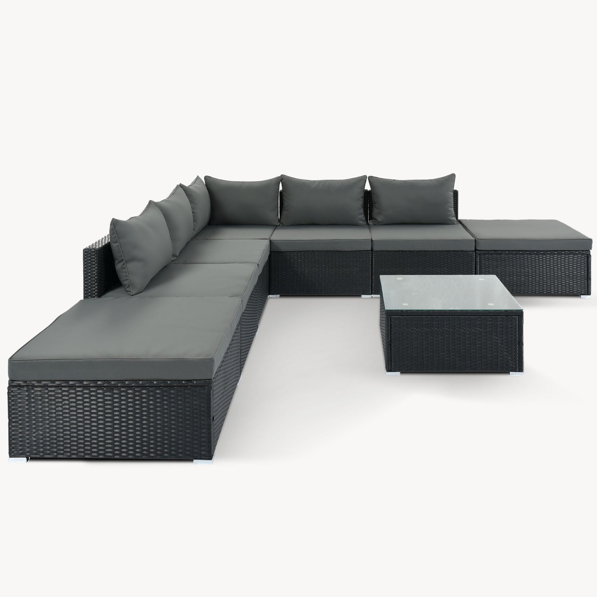8 Pieces Outdoor Patio Furniture Conversation Wicker Sofa Set - Best Buy Furniture