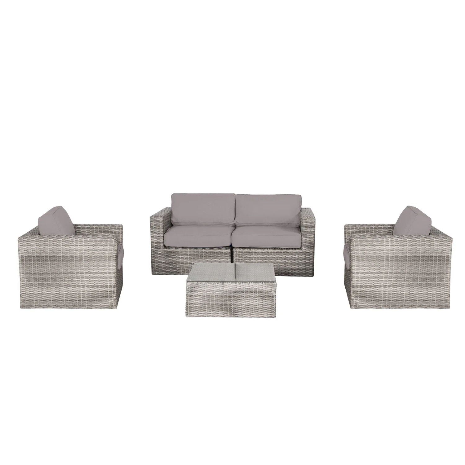 Wicker Seating Group Set With Table And Cushions - Best Buy Furniture