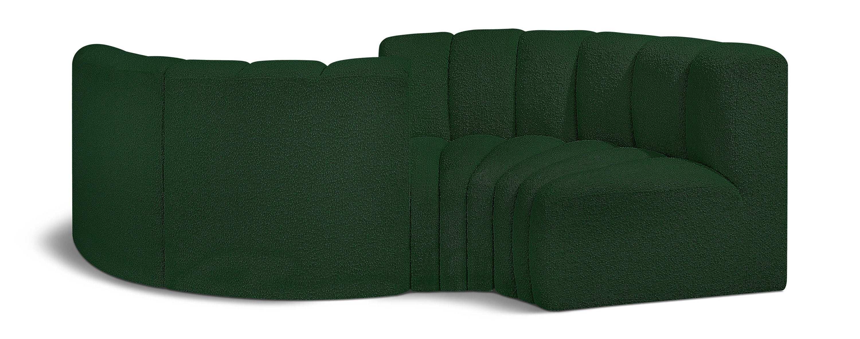 Arc - Boucle Fabric 4 Piece Curved Modular Sofa - Best Buy Furniture