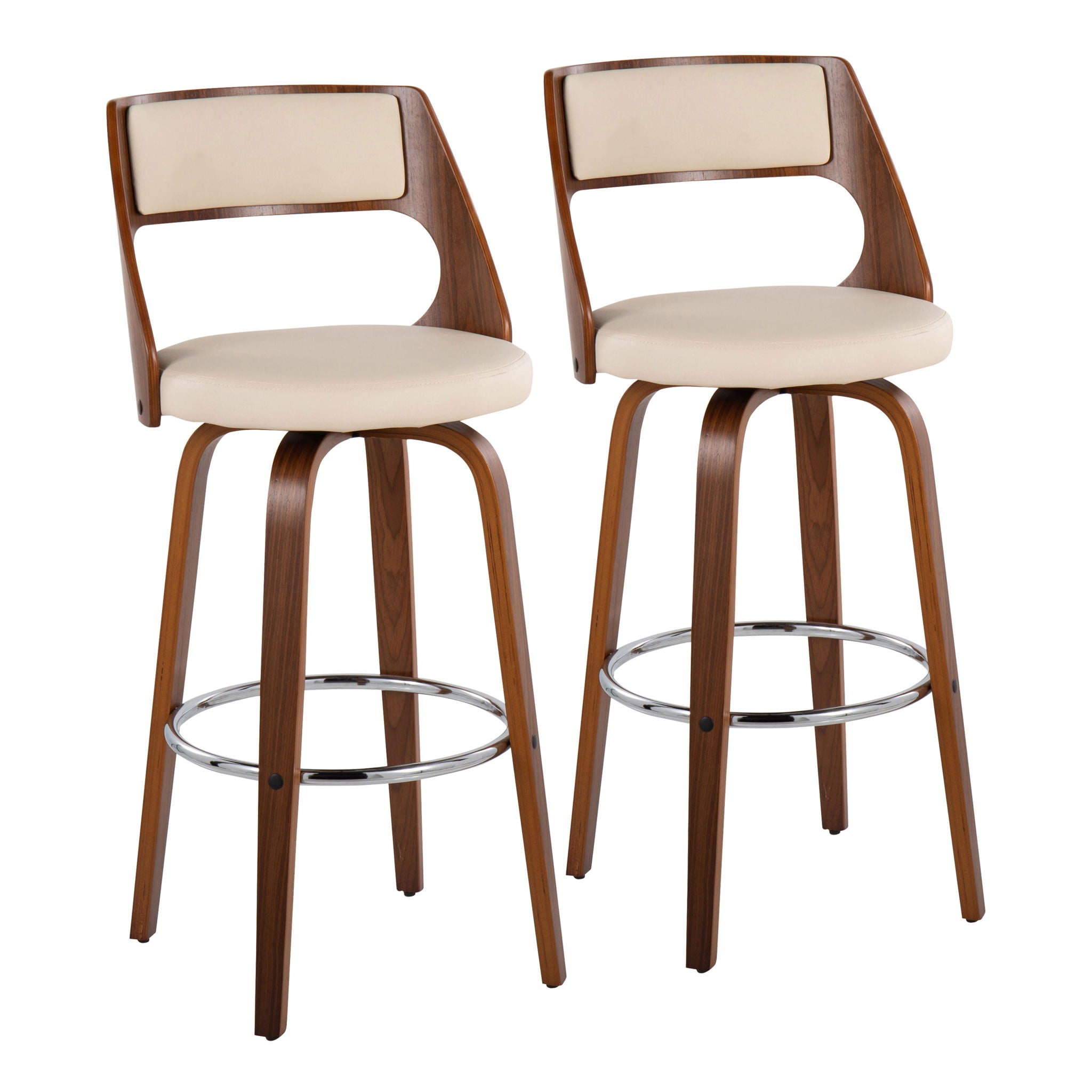 Cecina - Mid-Century Modern Barstool With Swivel (Set of 2) - Best Buy Furniture