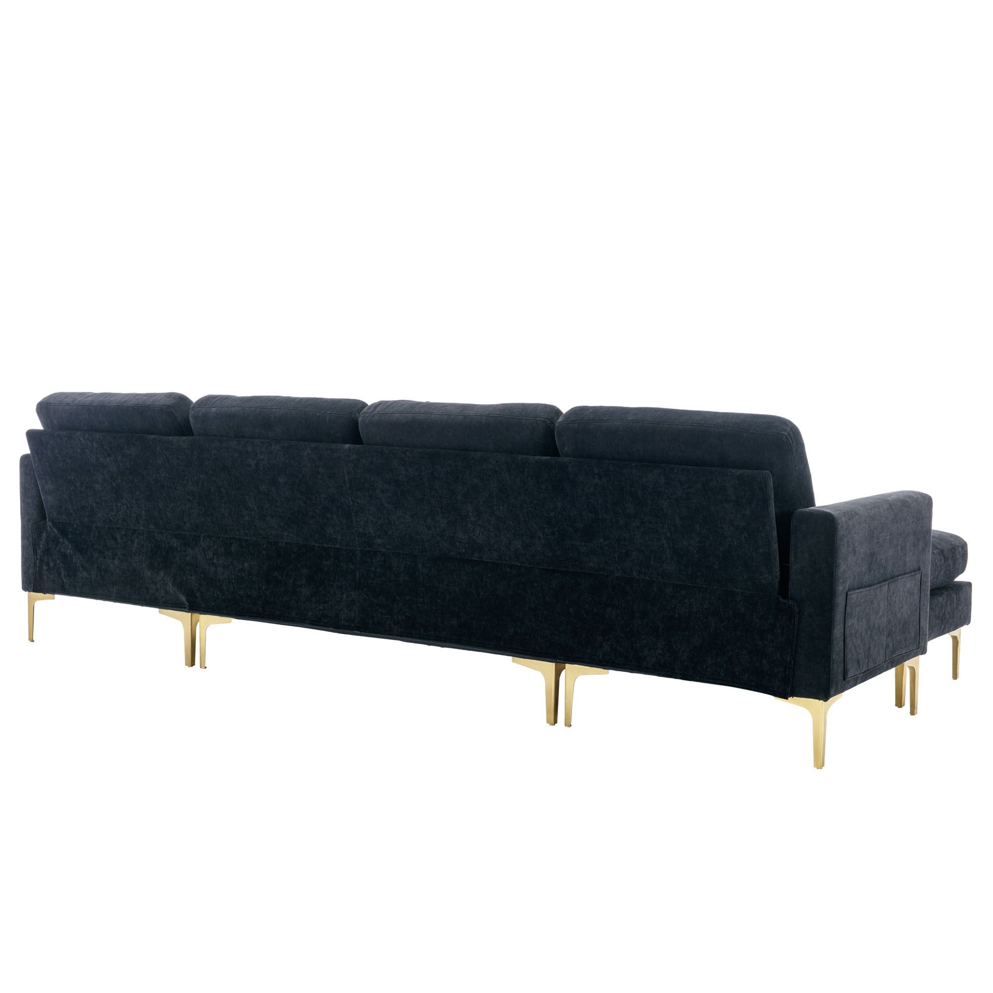 Modern L - Shape Convertible Sectional Sofa With Movable Ottoman - Best Buy Furniture