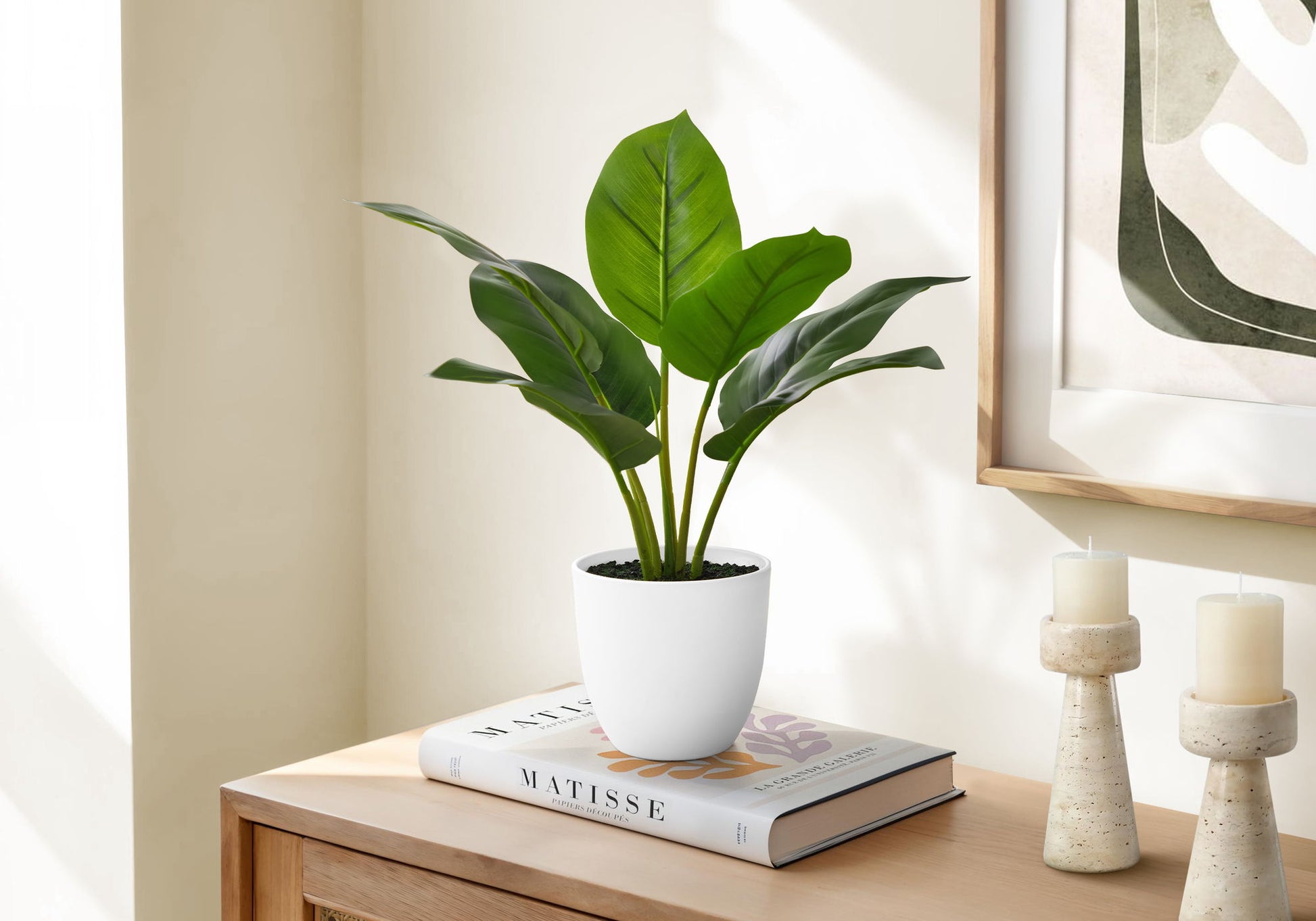 17" Tall, Artificial Plant, Aureum, Indoor, Faux, Fake, Table, Greenery, Potted, Real Touch, Decorative - Green / White - Best Buy Furniture