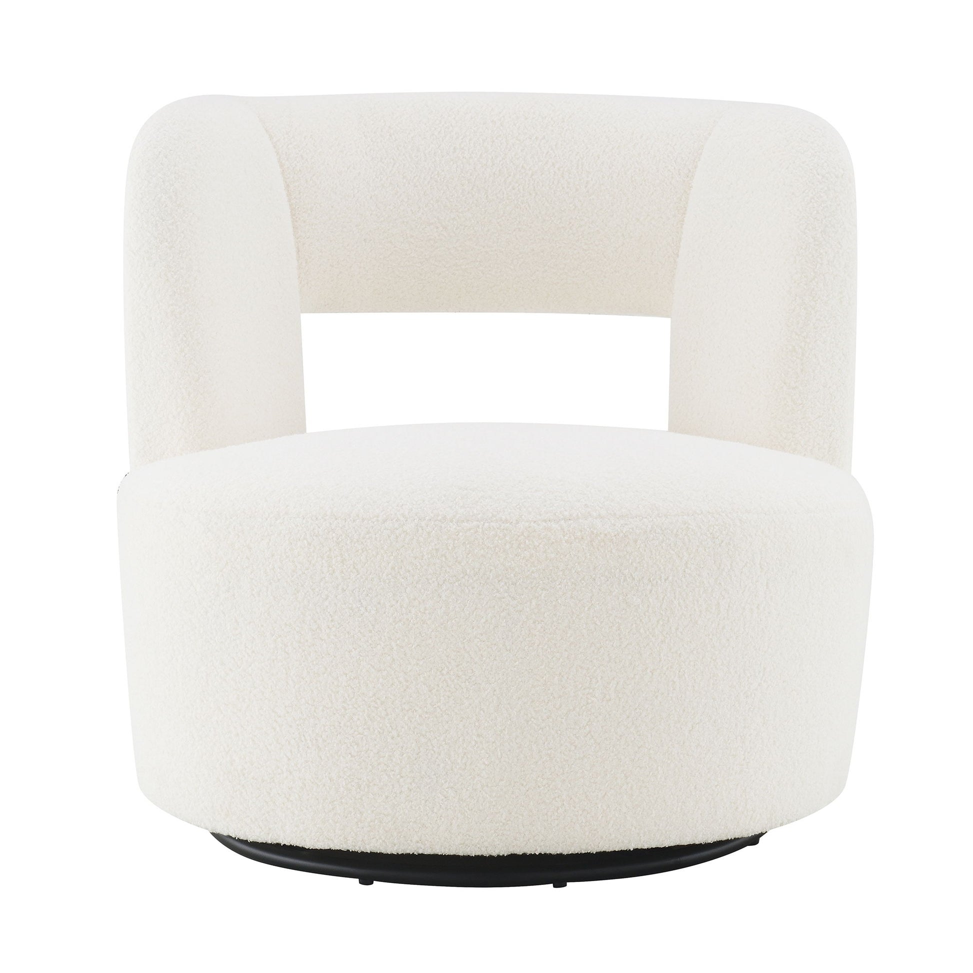 Swivel Comfy Round Barrel Chair With Soft Teddy Fabric For Living Room - Best Buy Furniture