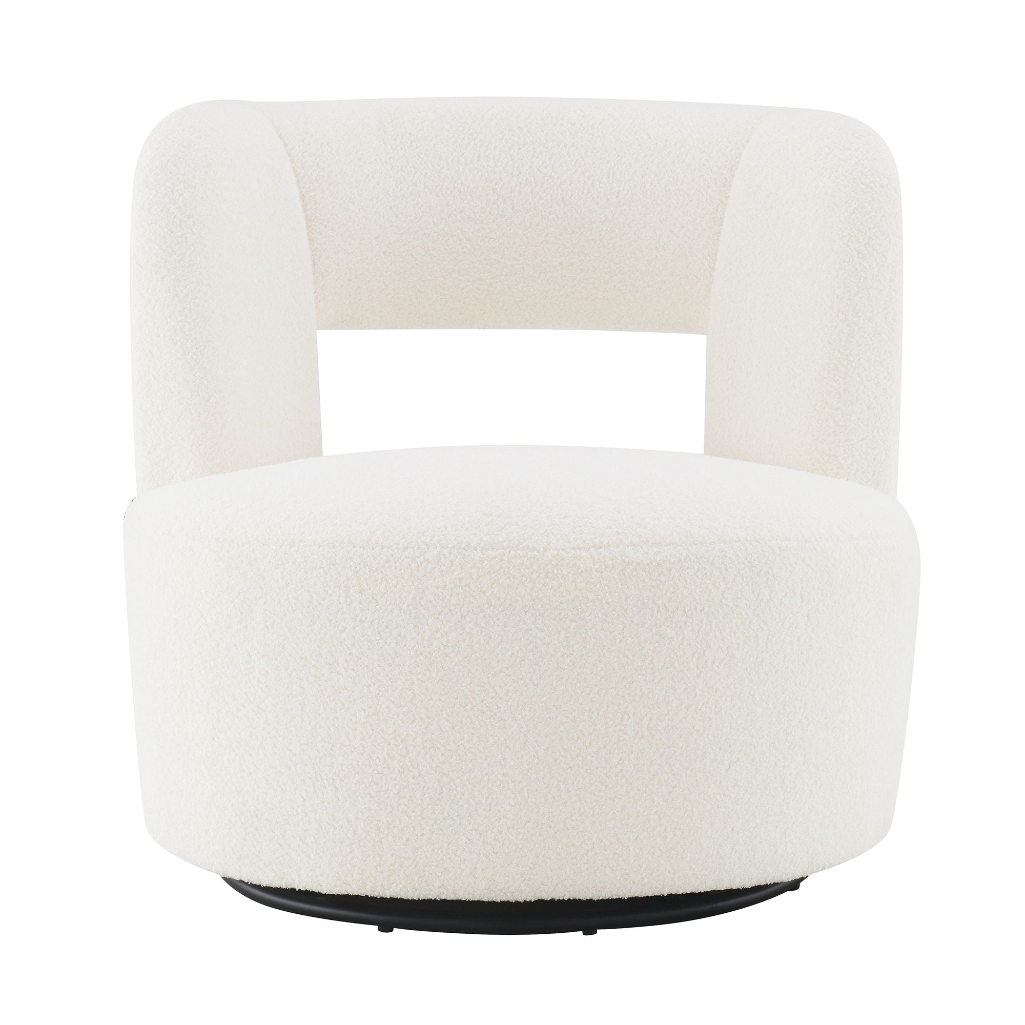 Swivel Comfy Round Barrel Chair With Soft Teddy Fabric For Living Room - Best Buy Furniture