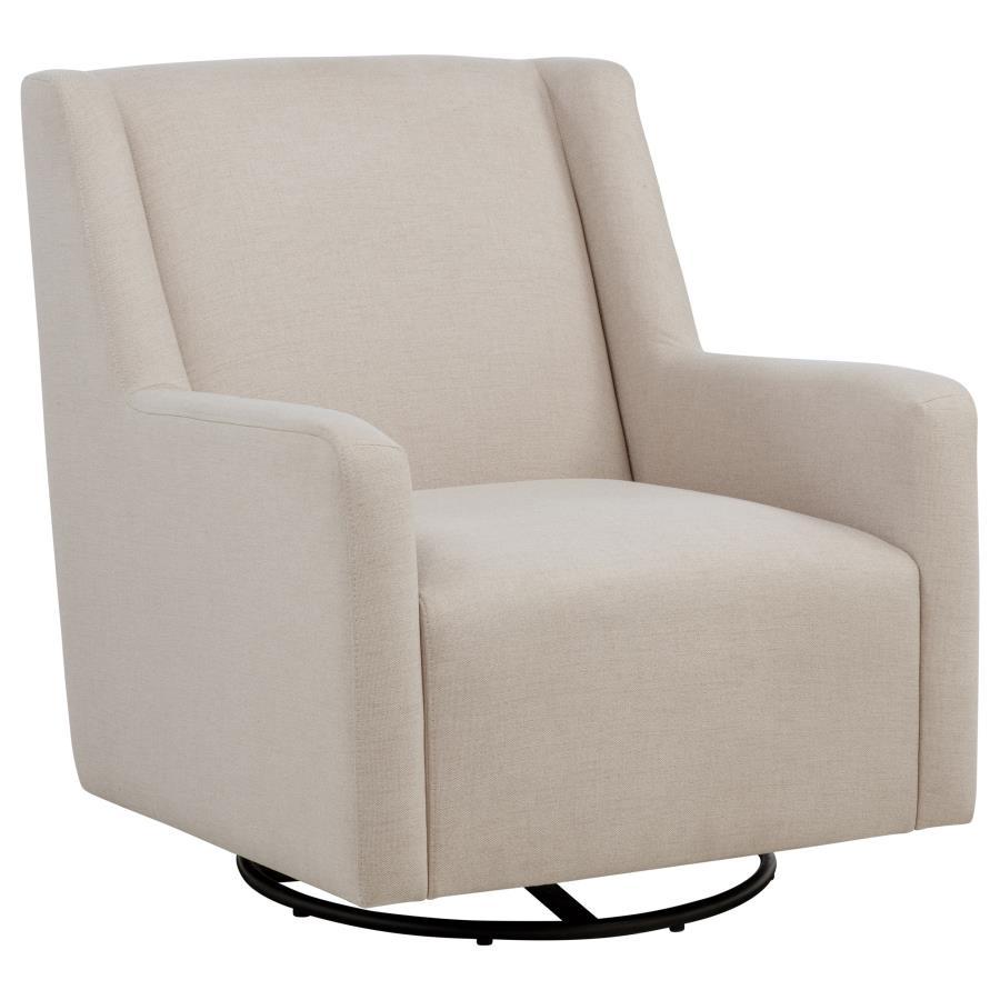 Sorrel - Fabric Upholstered Swivel Glider Arm Chair - Latte - Best Buy Furniture