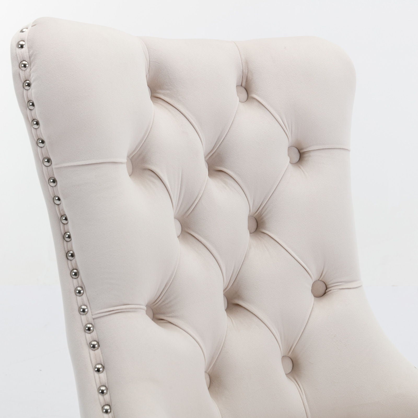 Nikki - Modern, High-End Tufted Solid Wood Contemporary Velvet Upholstered Dining Chair With Chrome Stainless Steel Plating Legs, Nailhead Trim (Set of 2) - Best Buy Furniture