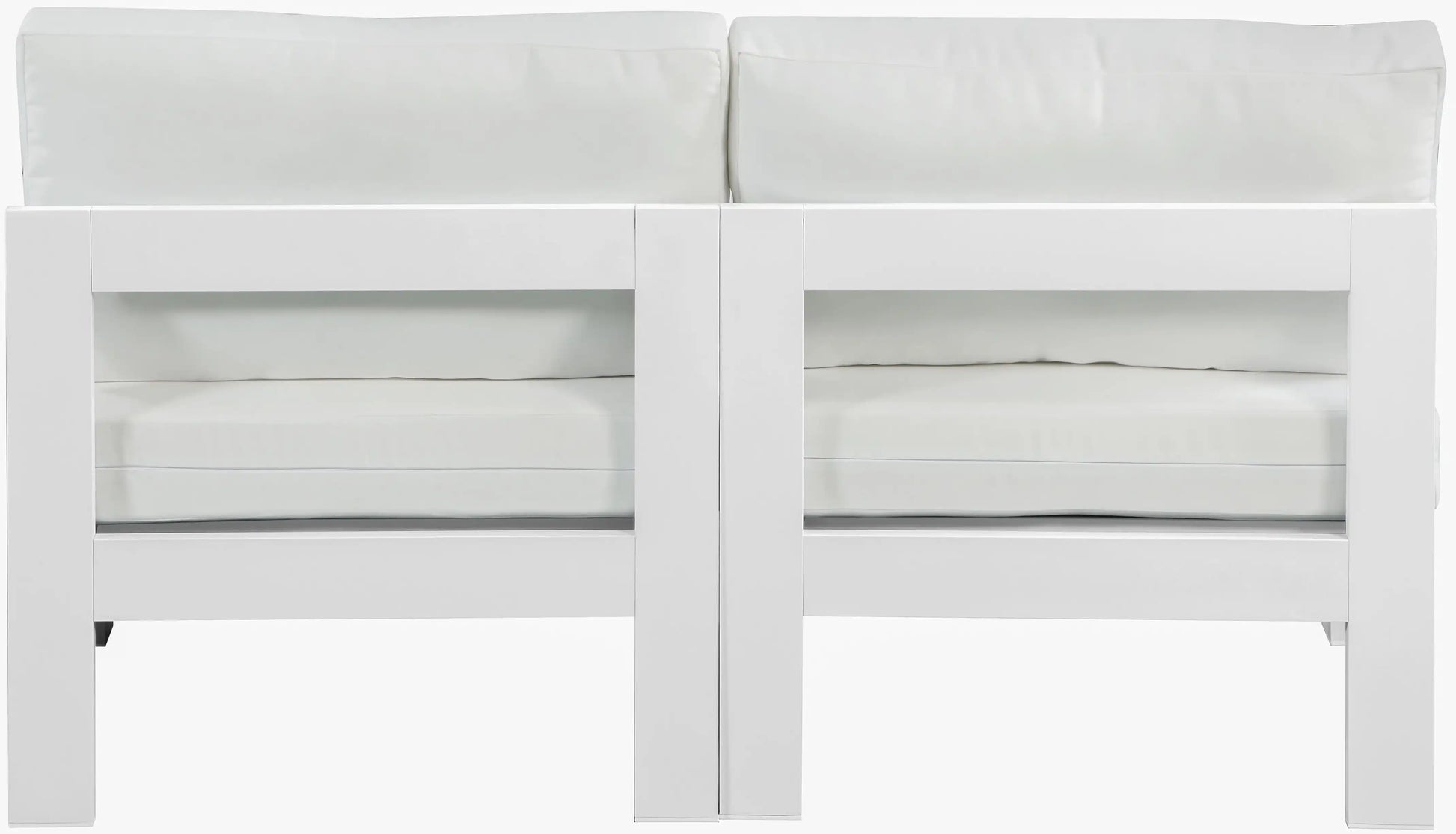 Nizuc - Outdoor Patio 2 Seat Armless Modular Sofa With White Frame - Best Buy Furniture