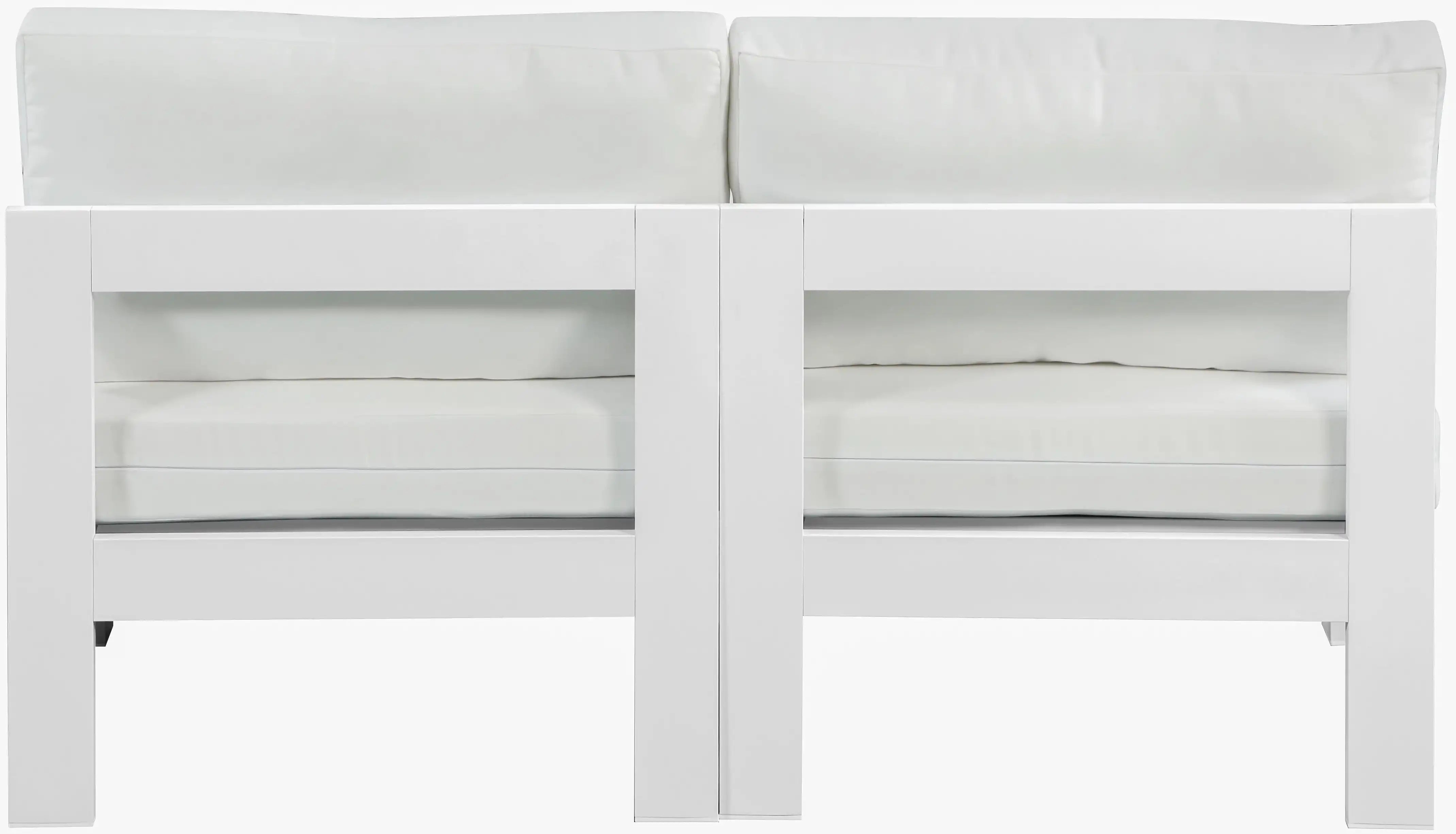 Nizuc - Outdoor Patio 2 Seat Armless Modular Sofa With White Frame - Best Buy Furniture