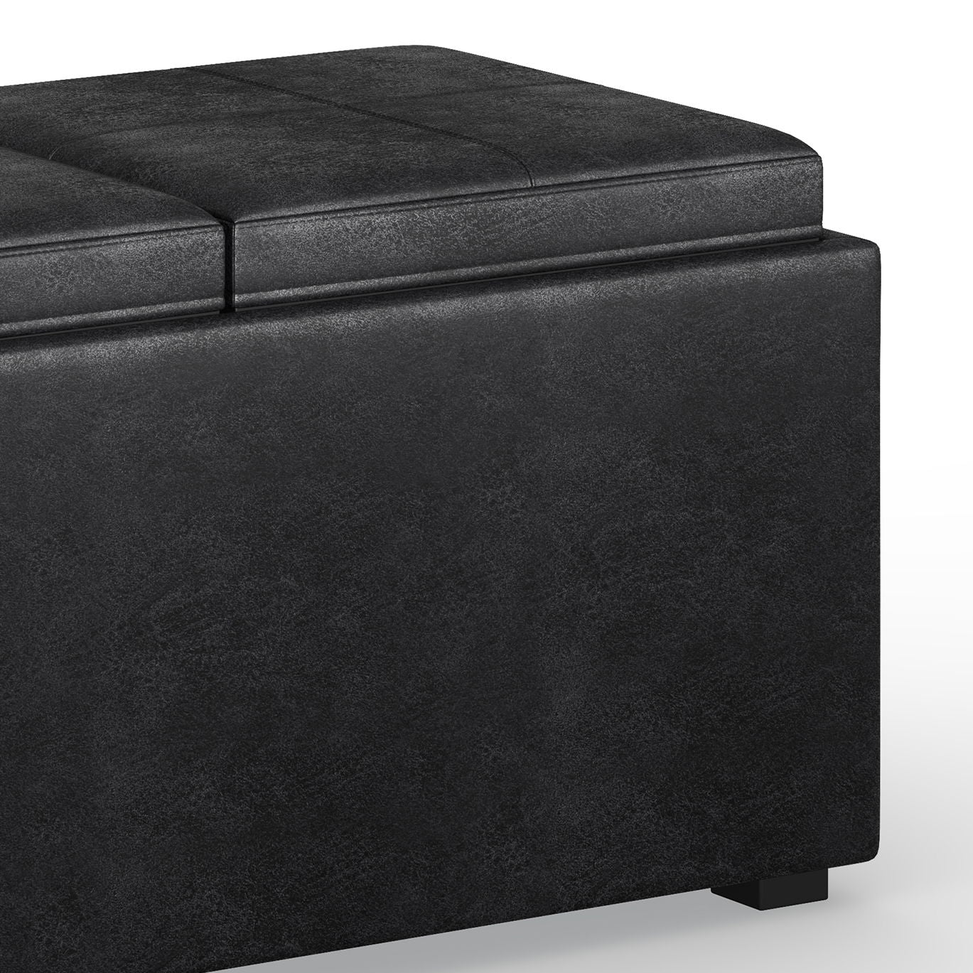 Avalon - 5 Piece Storage Ottoman - Distressed Black - Best Buy Furniture