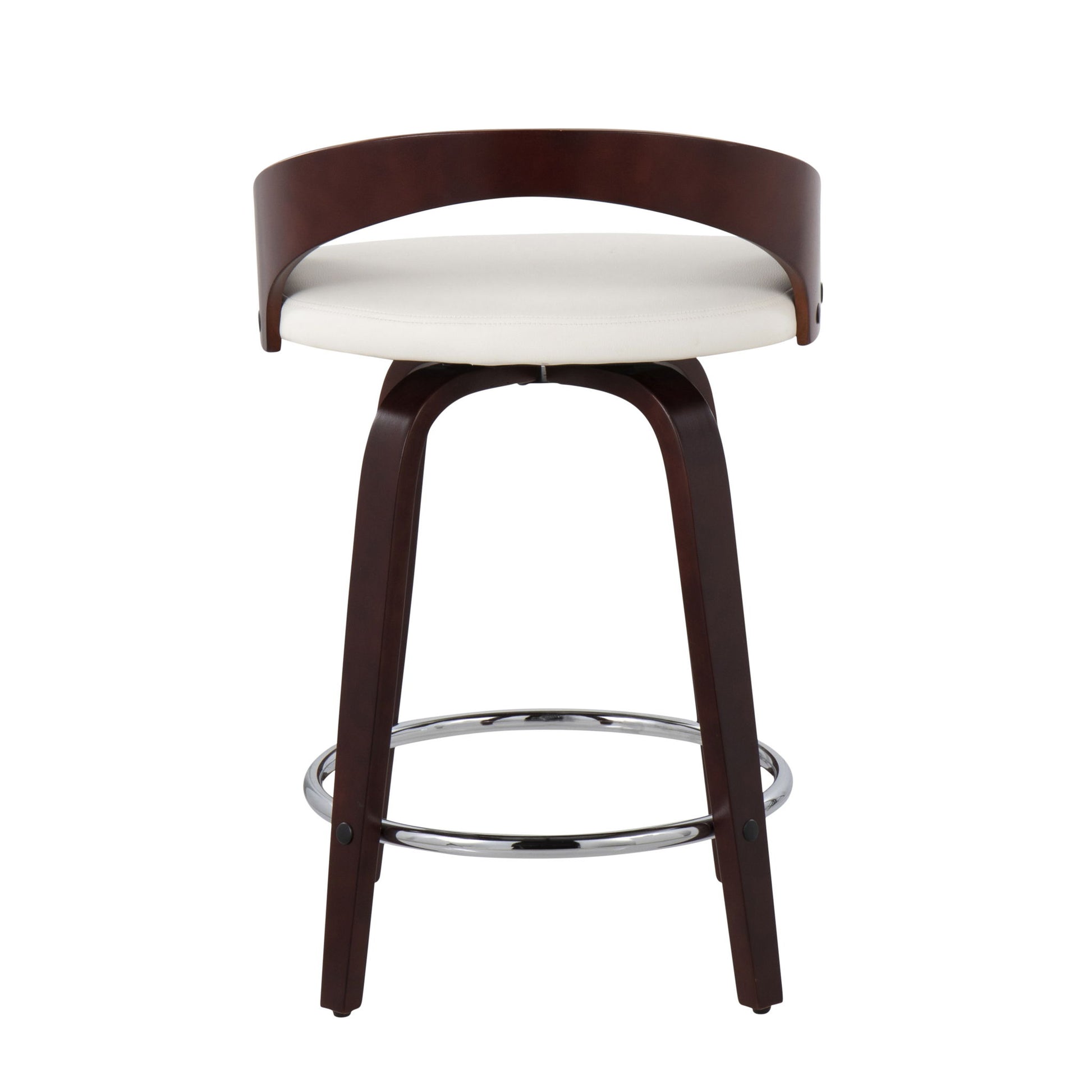 Grotto - Contemporary Fixed Height Counter Stool & Swivel With Round Footrest (Set of 2) - Best Buy Furniture